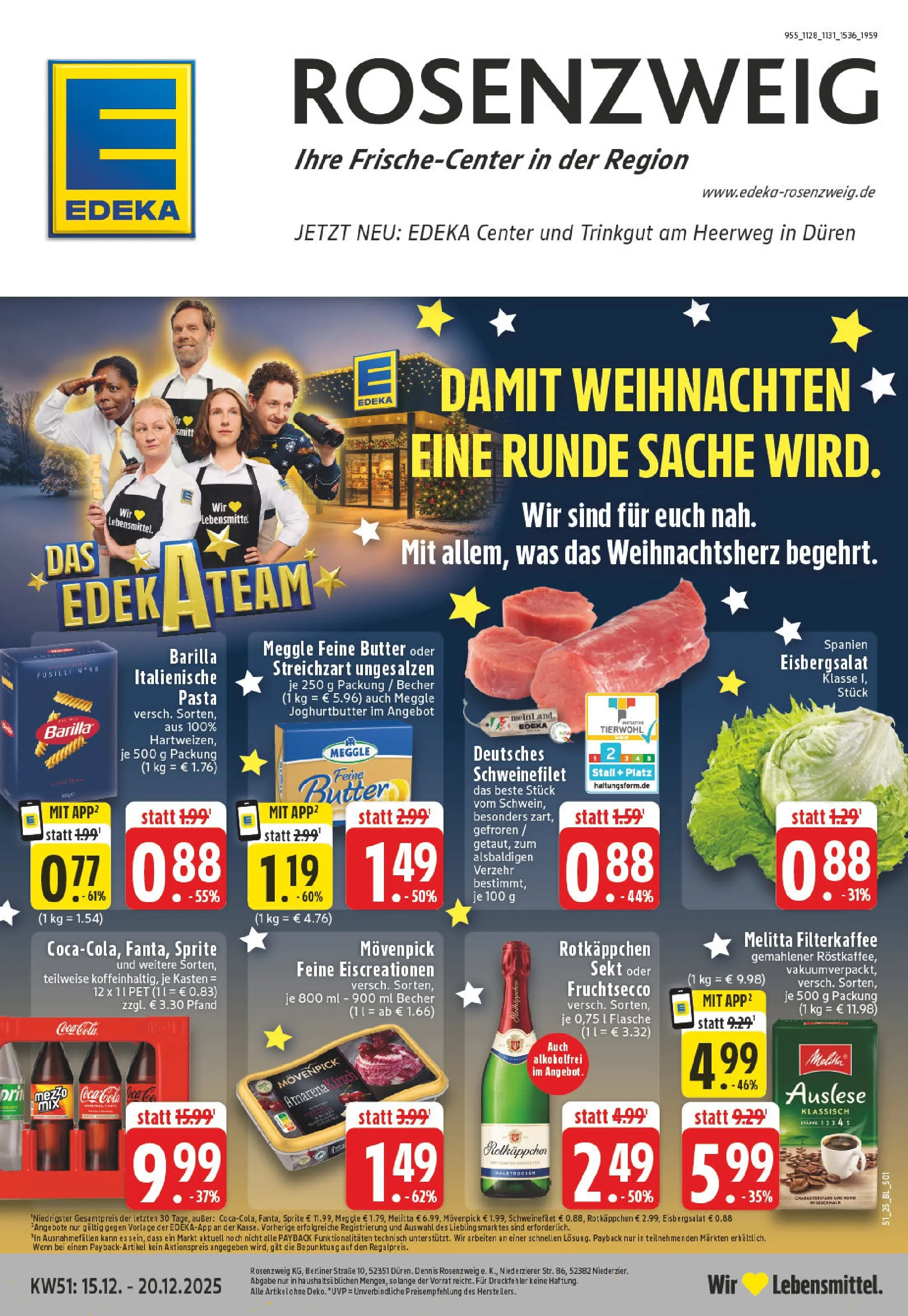 Edeka prospekt Düren	 (ab 15.12.2025) » Angebote Online | Seite: 1 | Produkte: Rotkappchen sekt, Sprite, Cola, Sekt