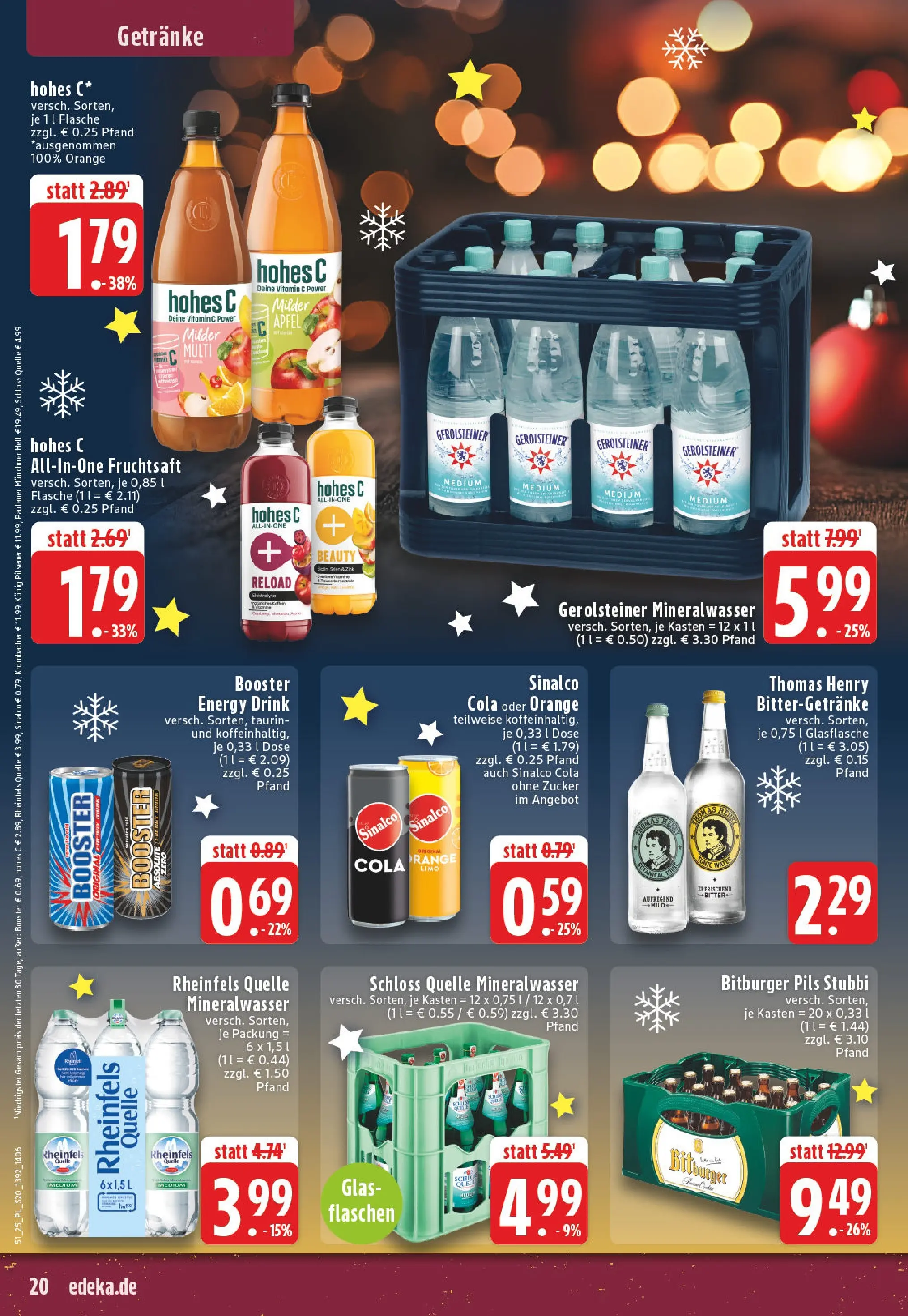 Edeka prospekt Bocholt - Holtwick	 (ab 15.12.2025) » Angebote Online | Seite: 20 | Produkte: Bitburger, Energy, Pils, Gerolsteiner