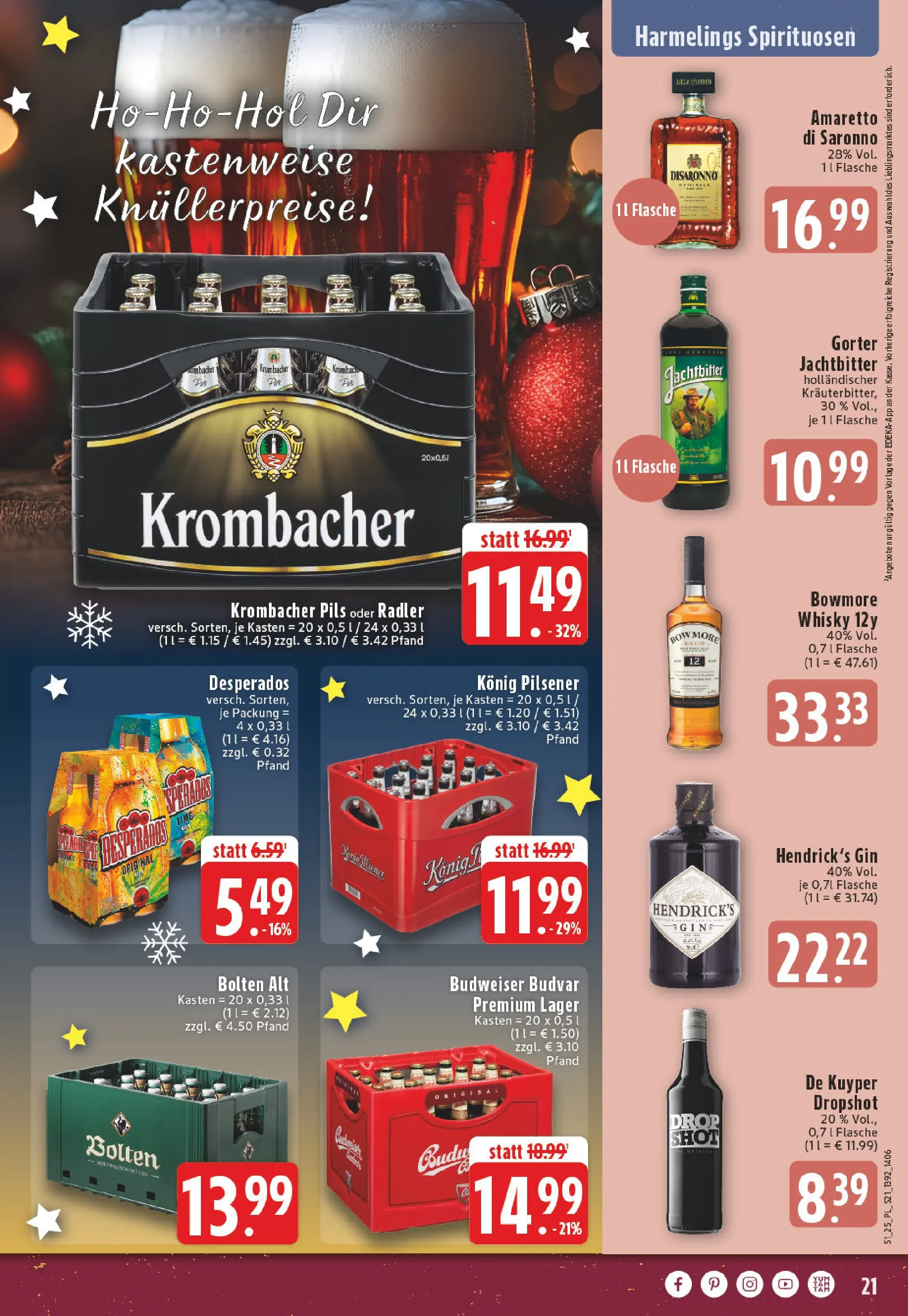 Edeka prospekt Bocholt - Holtwick	 (ab 15.12.2025) » Angebote Online | Seite: 21 | Produkte: Whisky, Pils, Radler, Gin