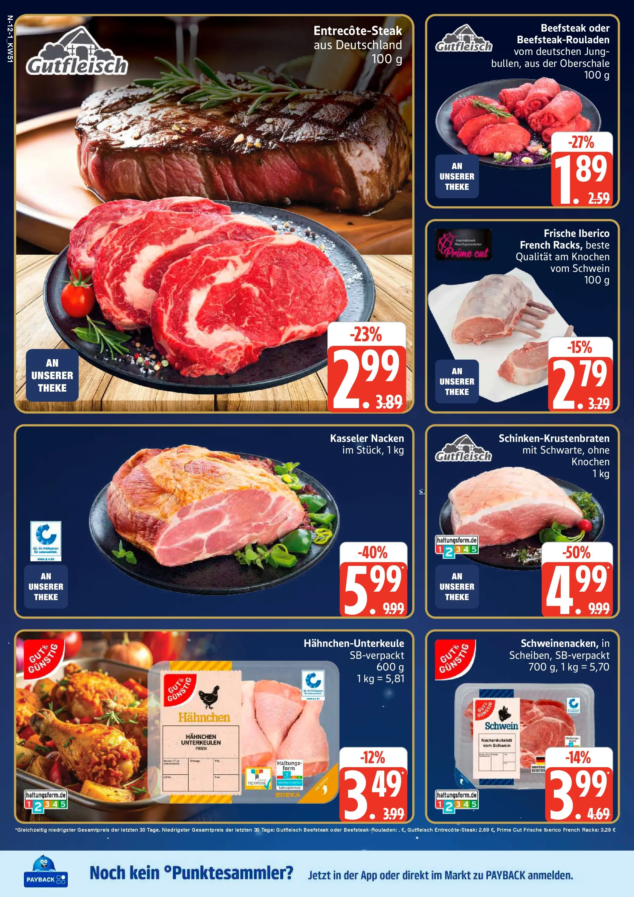 Edeka prospekt Cuxhaven	 (ab 14.12.2025) » Angebote Online | Seite: 12 | Produkte: Hahnchen, Theke, Kasseler nacken, Steak