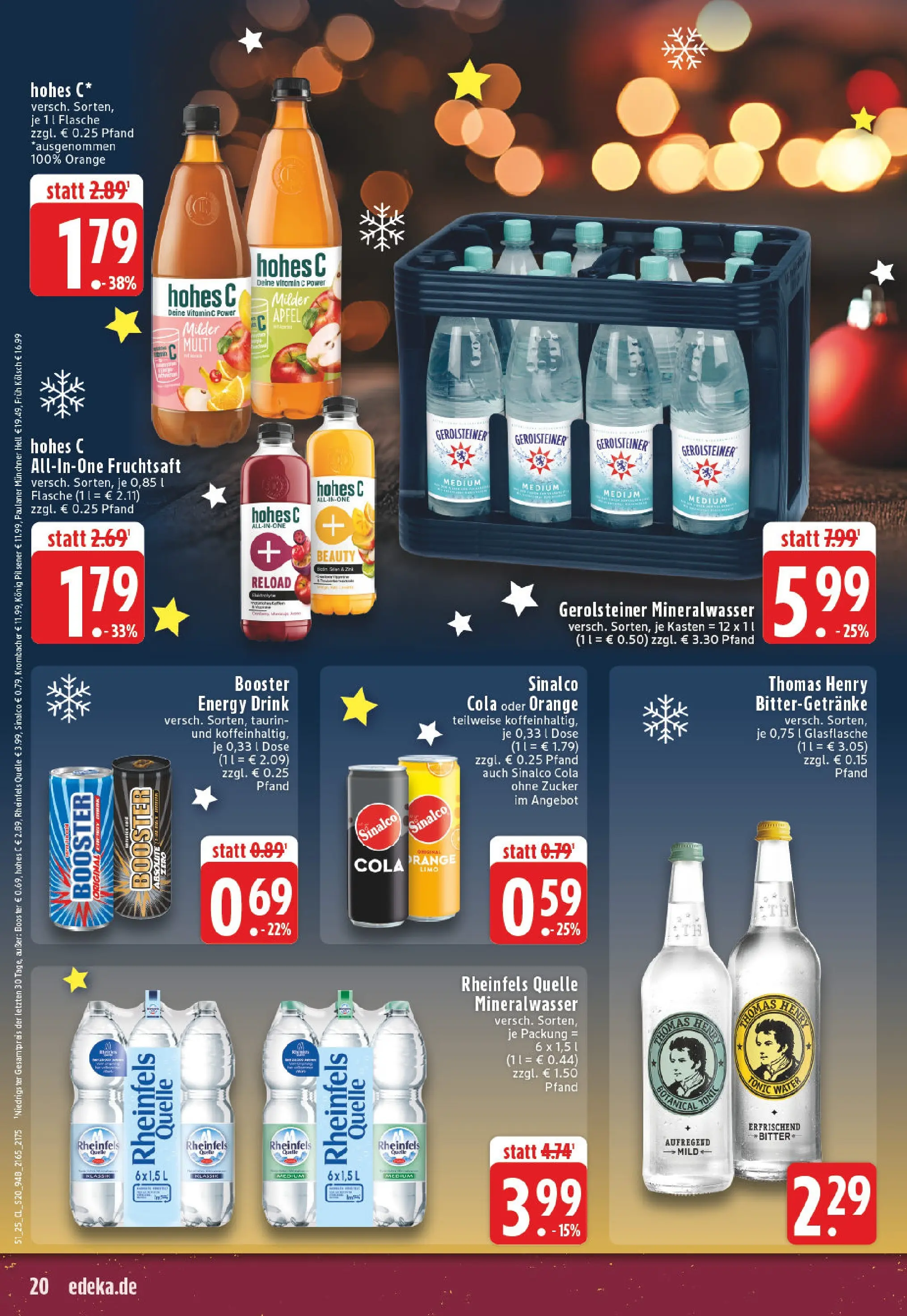 Edeka prospekt Monheim Am Rhein	 (ab 15.12.2025) » Angebote Online | Seite: 20 | Produkte: Sinalco, Paulaner, Rheinfels quelle, Gerolsteiner