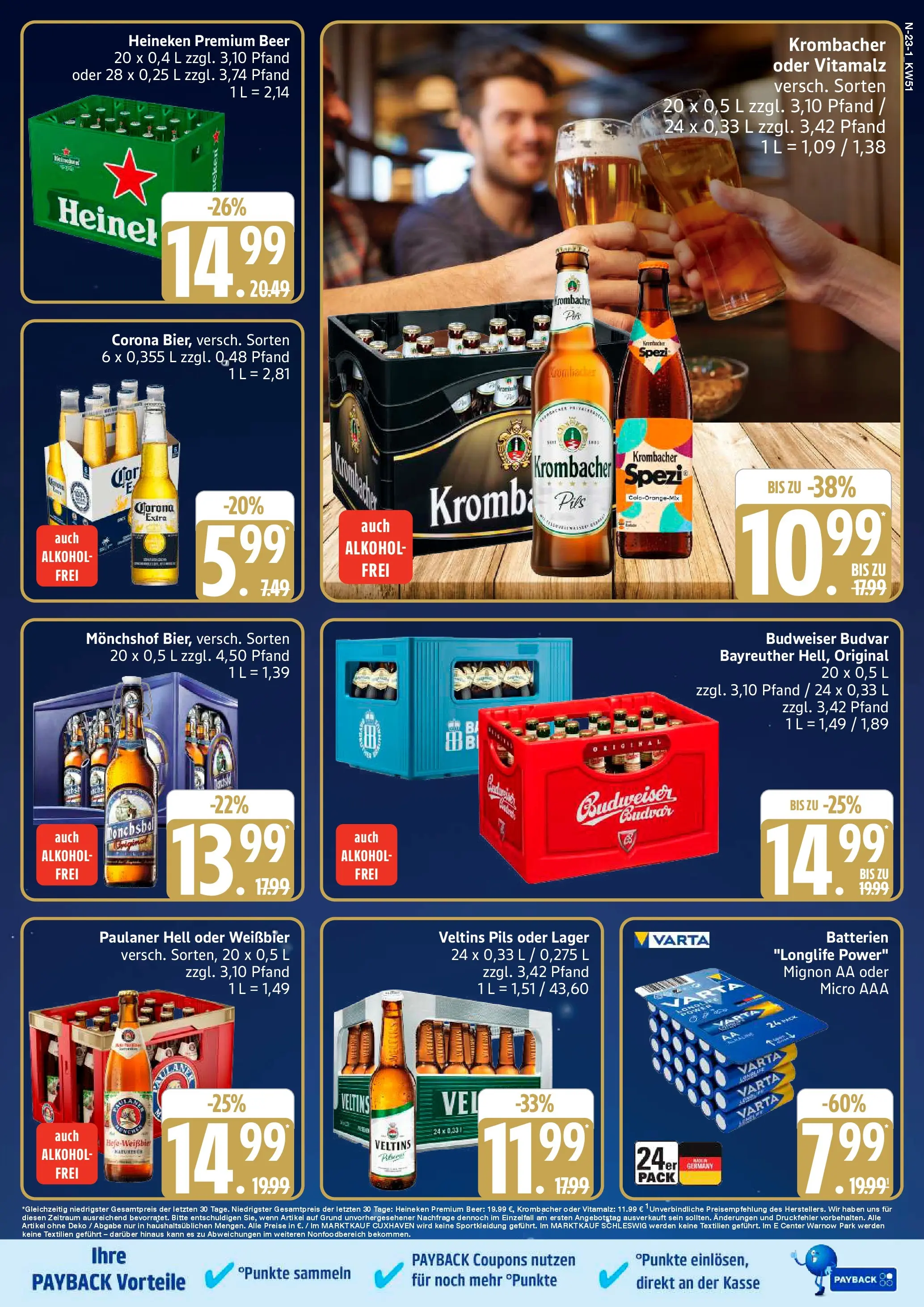 Edeka prospekt Cuxhaven	 (ab 14.12.2025) » Angebote Online | Seite: 23 | Produkte: Batterien, Weißbier, Paulaner, Veltins