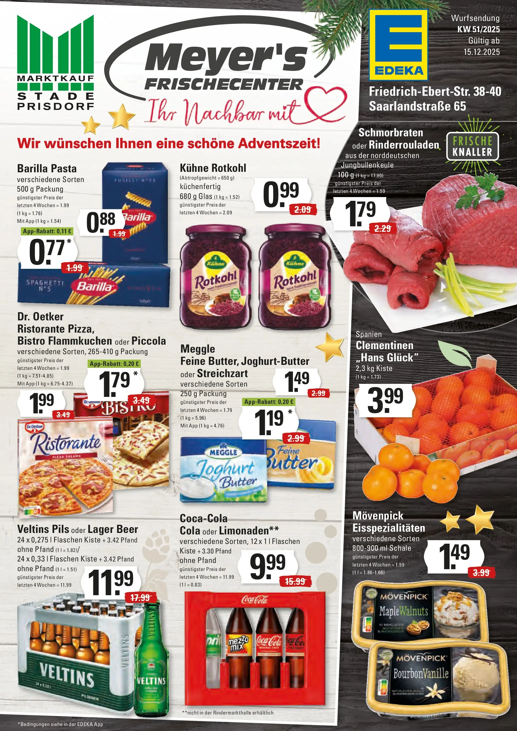 Edeka prospekt Stade	 (ab 15.12.2025) » Angebote Online | Seite: 1 | Produkte: Rinderrouladen, Butter, Joghurt, Pils