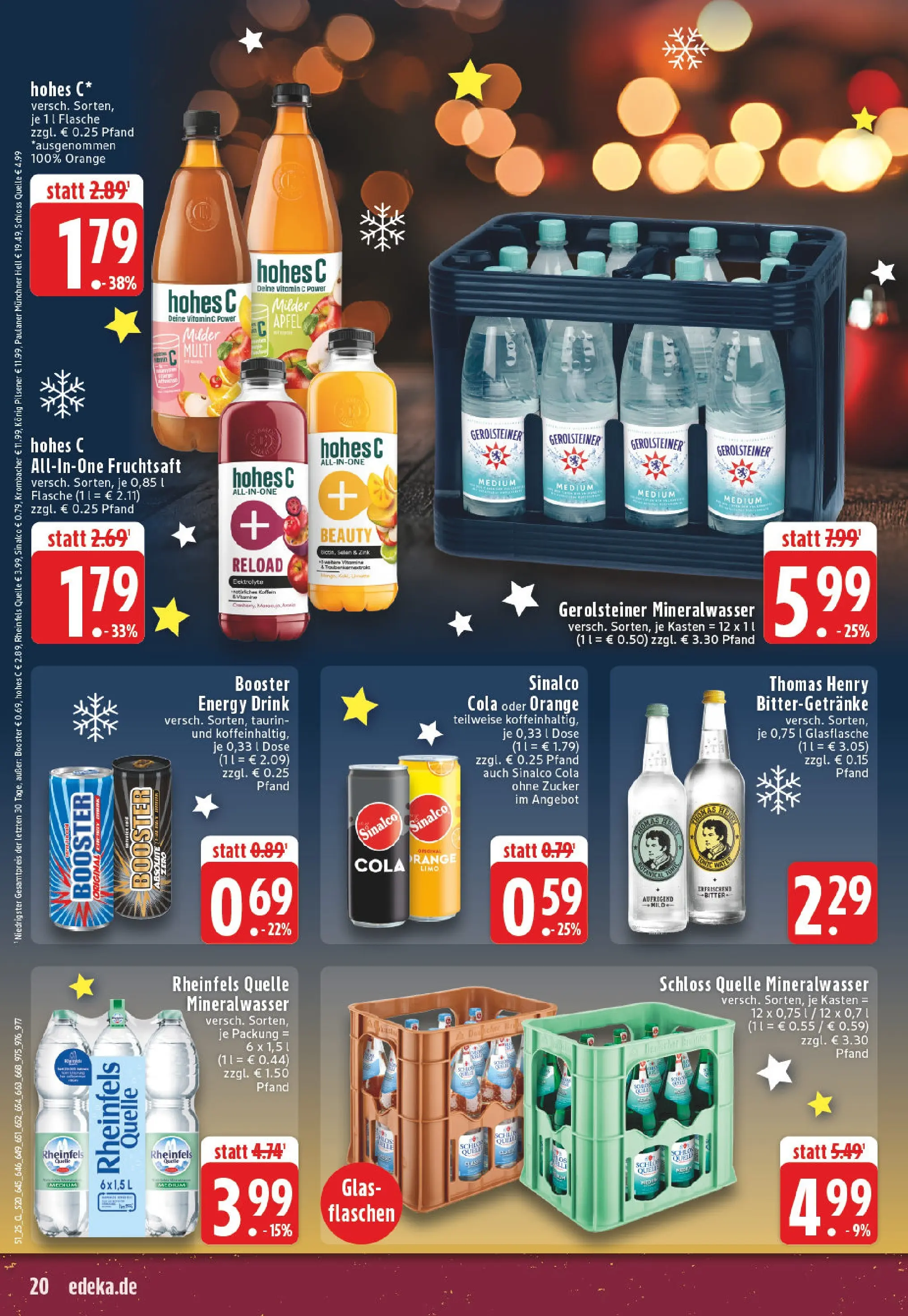 Edeka prospekt Düsseldorf - Bilk	 (ab 15.12.2025) » Angebote Online | Seite: 20 | Produkte: Sinalco, Konig pilsener, Cola, Mineralwasser