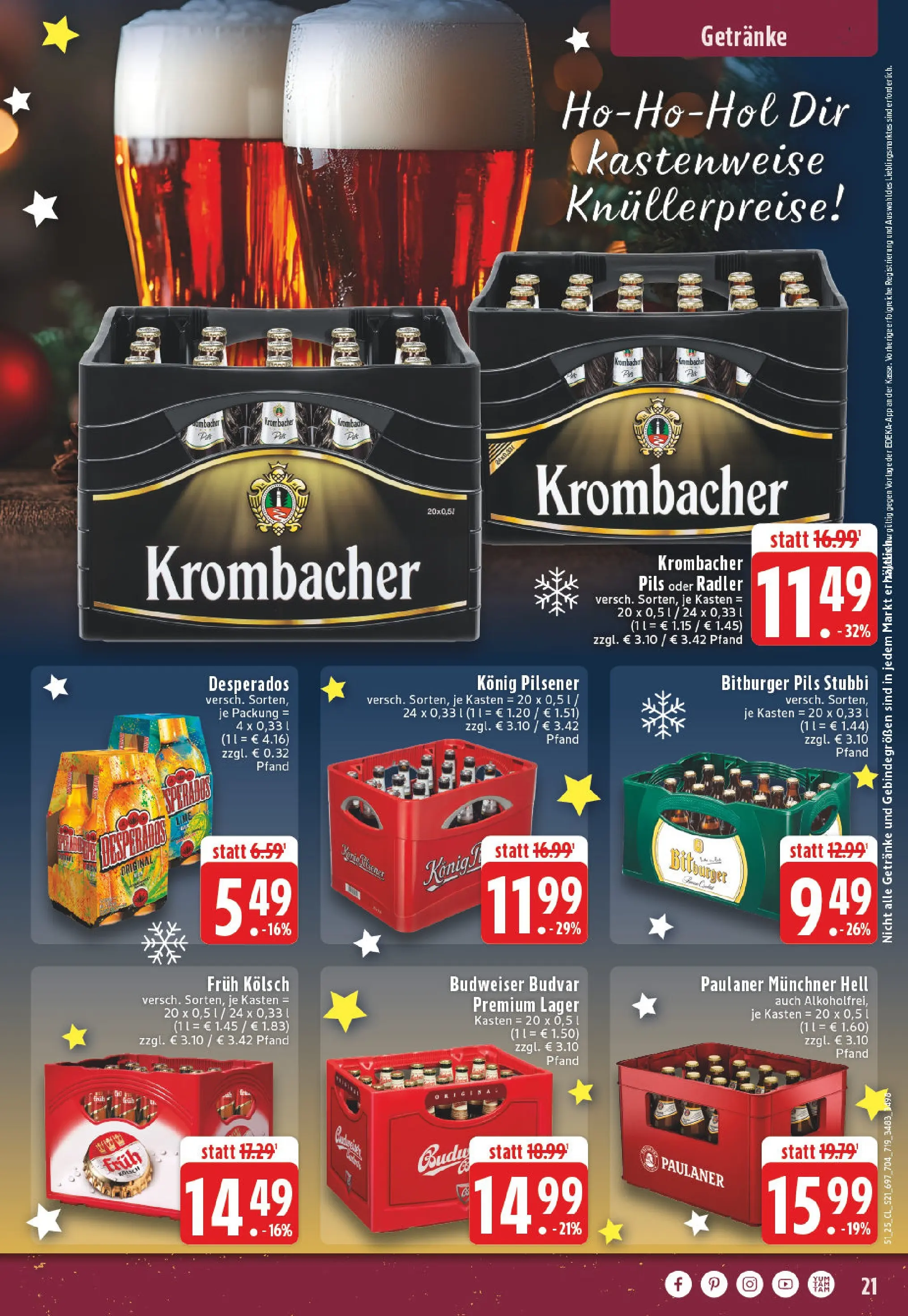 Edeka prospekt Bonn	 (ab 15.12.2025) » Angebote Online | Seite: 21 | Produkte: Pils, Burger, Desperados, Paulaner