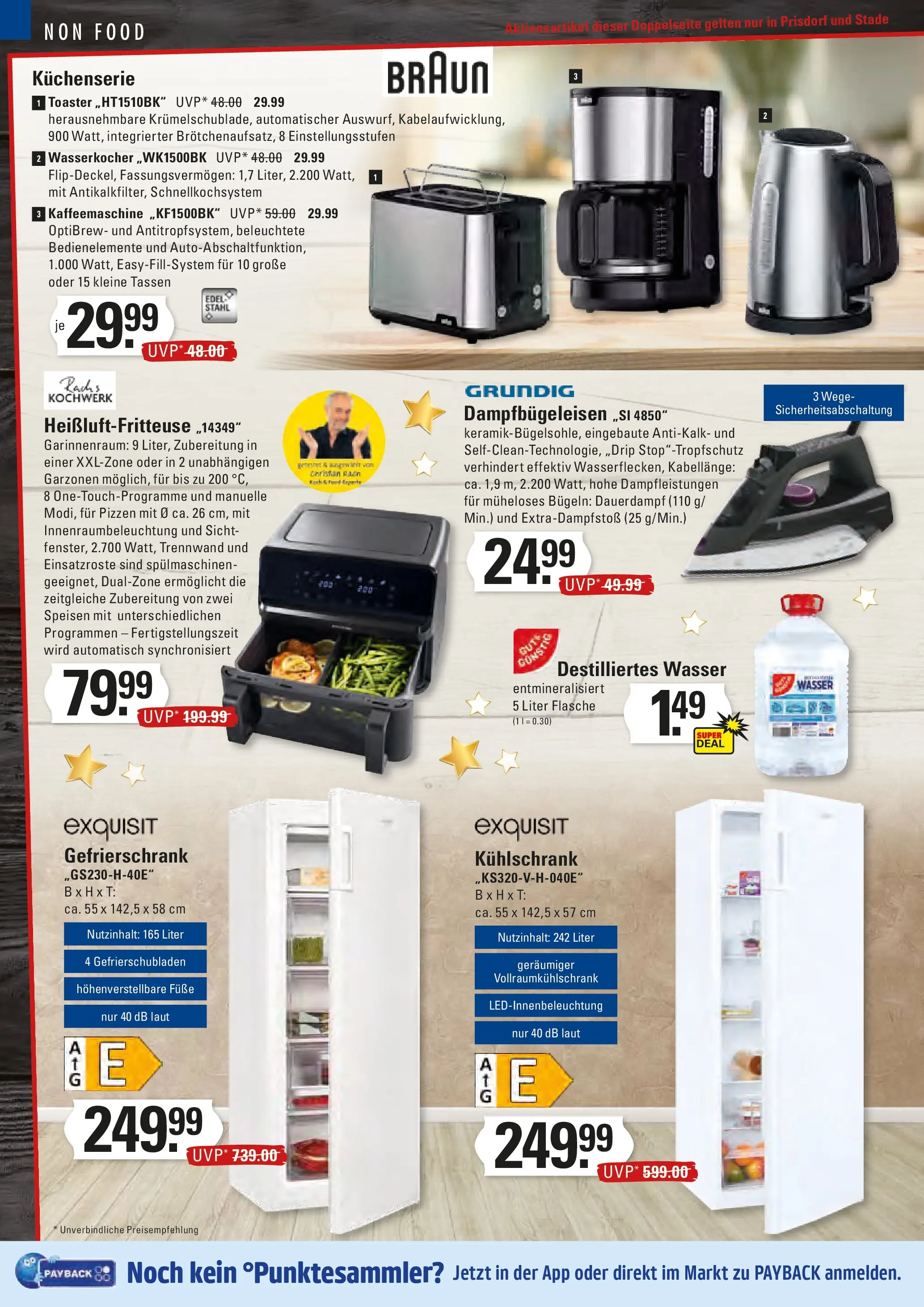 Edeka prospekt Stade	 (ab 15.12.2025) » Angebote Online | Seite: 22 | Produkte: Gefrierschrank, Kaffeemaschine, Toaster, Wasser