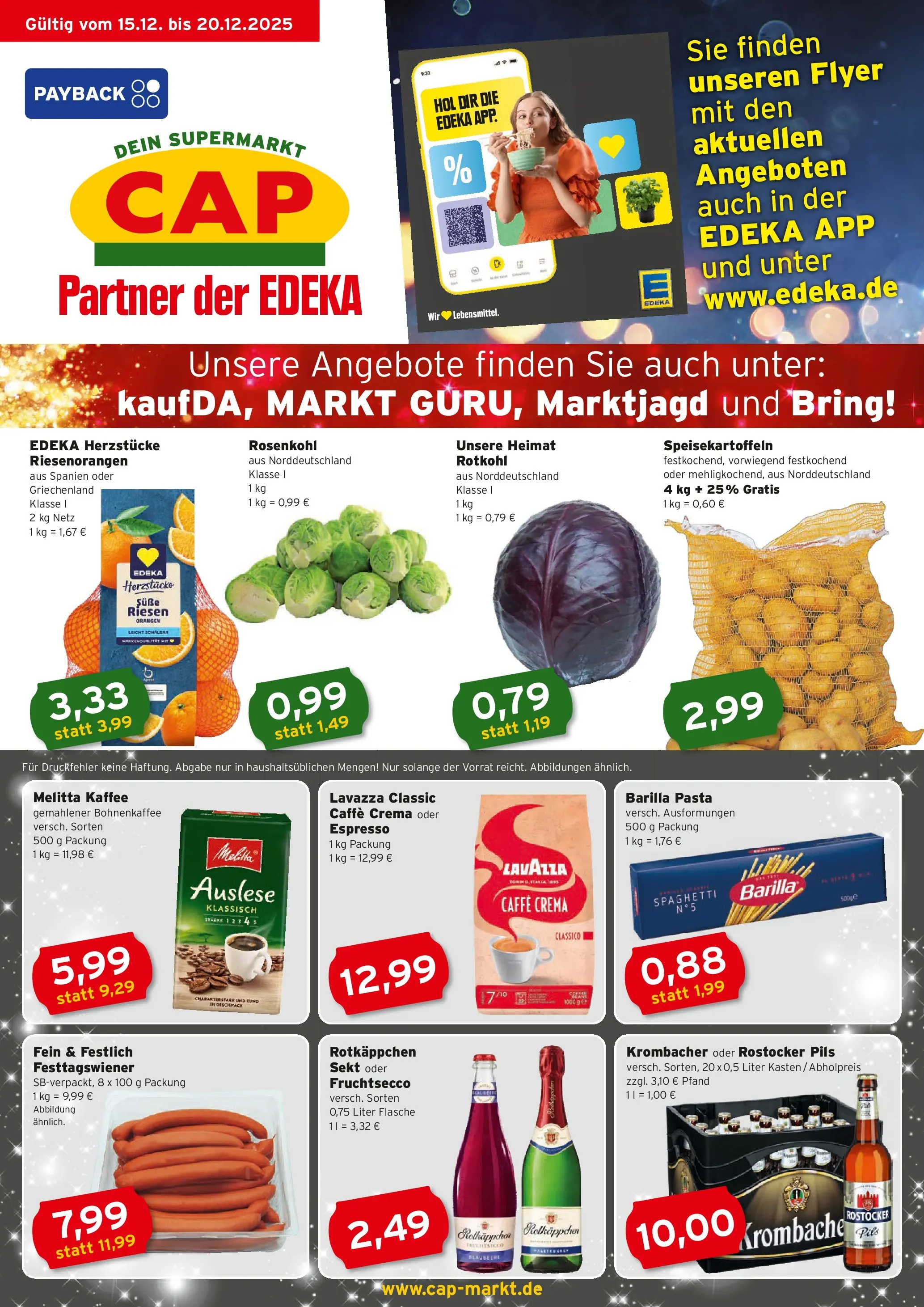 Edeka prospekt Rostock	 (ab 15.12.2025) » Angebote Online | Seite: 1 | Produkte: Barilla, Orangen, Fruchtsecco, Rotkäppchen