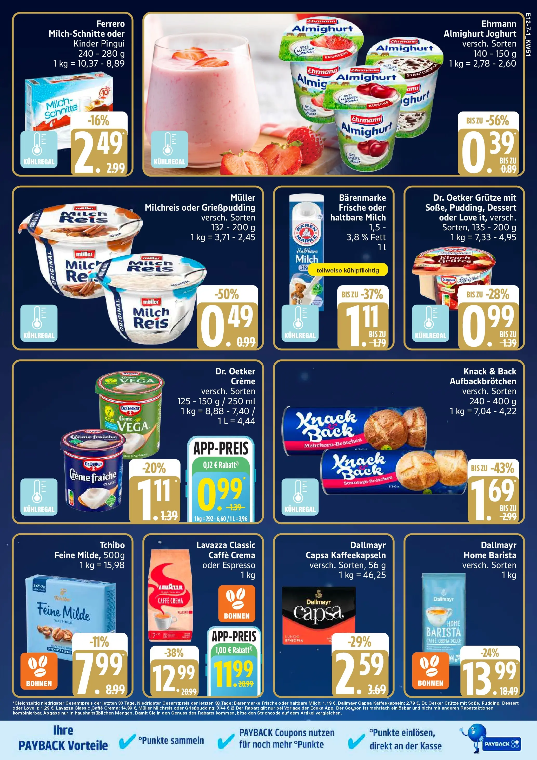 Edeka prospekt Sterup	 (ab 14.12.2025) » Angebote Online | Seite: 7 | Produkte: Ehrmann almighurt, Milch, Creme, Dallmayr capsa