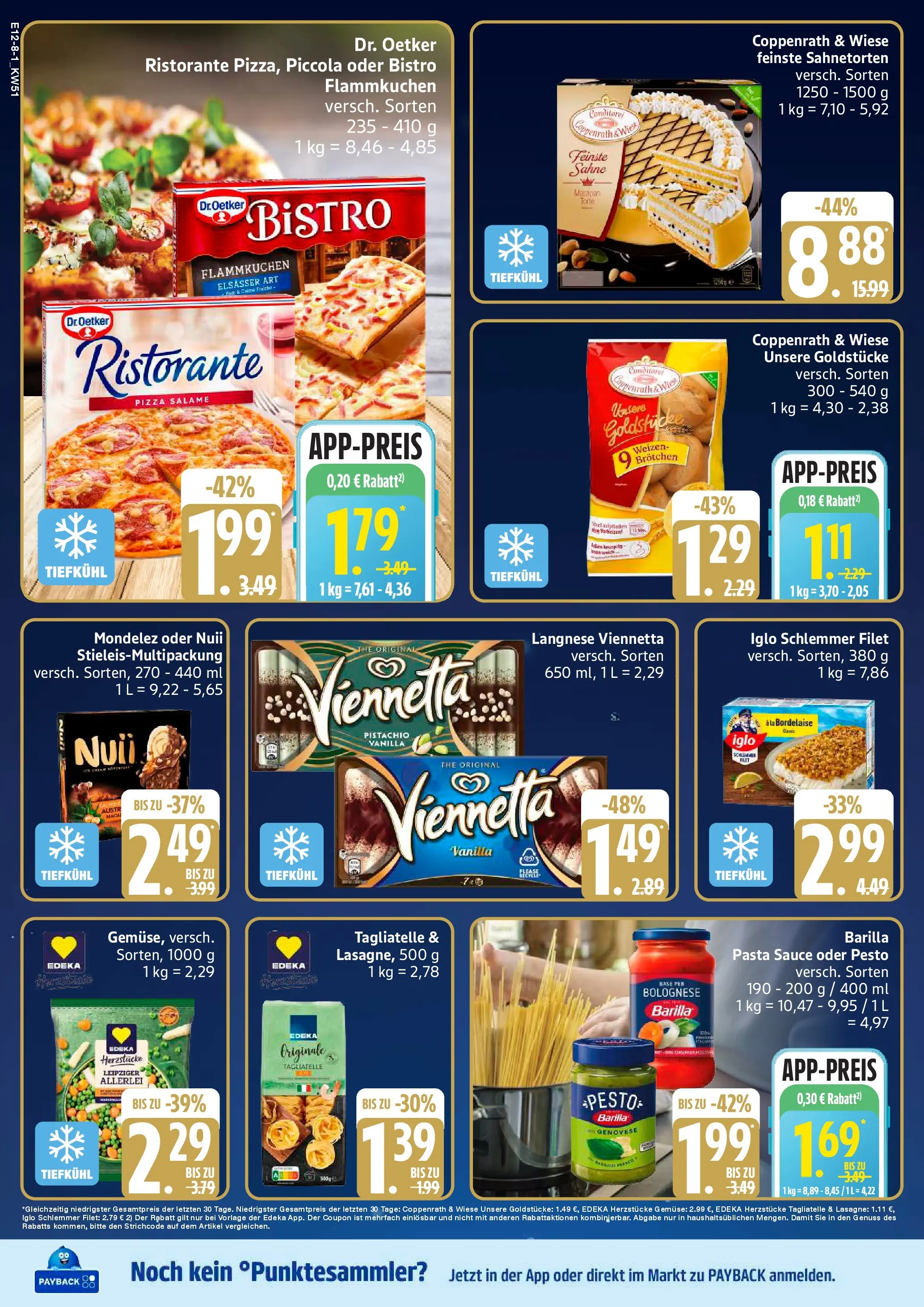 Edeka prospekt Sterup	 (ab 14.12.2025) » Angebote Online | Seite: 8 | Produkte: Ristorante, Barilla, Iglo, Pizza