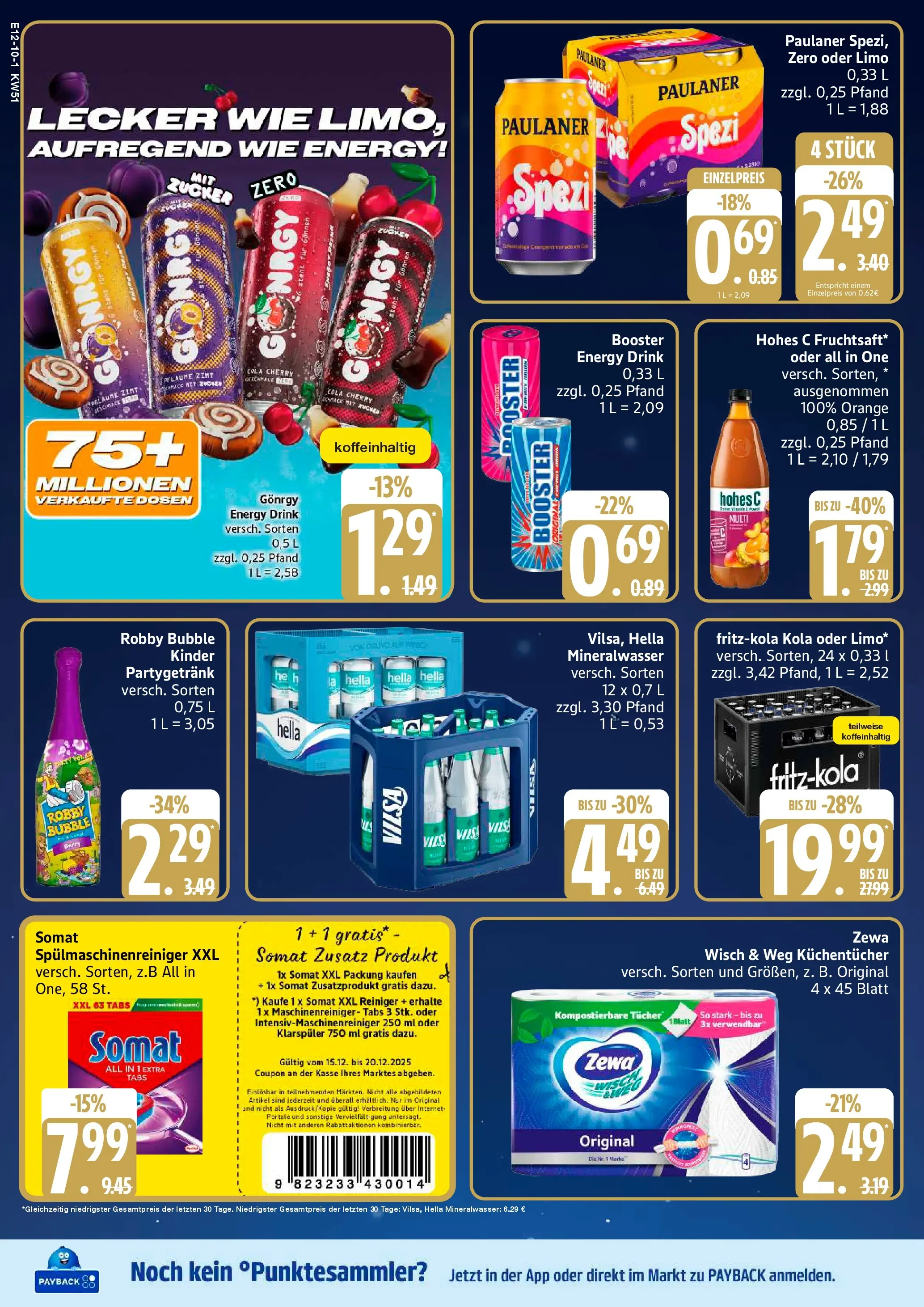 Edeka prospekt Sterup	 (ab 14.12.2025) » Angebote Online | Seite: 10 | Produkte: Energy, Spülmaschinenreiniger, Hohes c, Paulaner