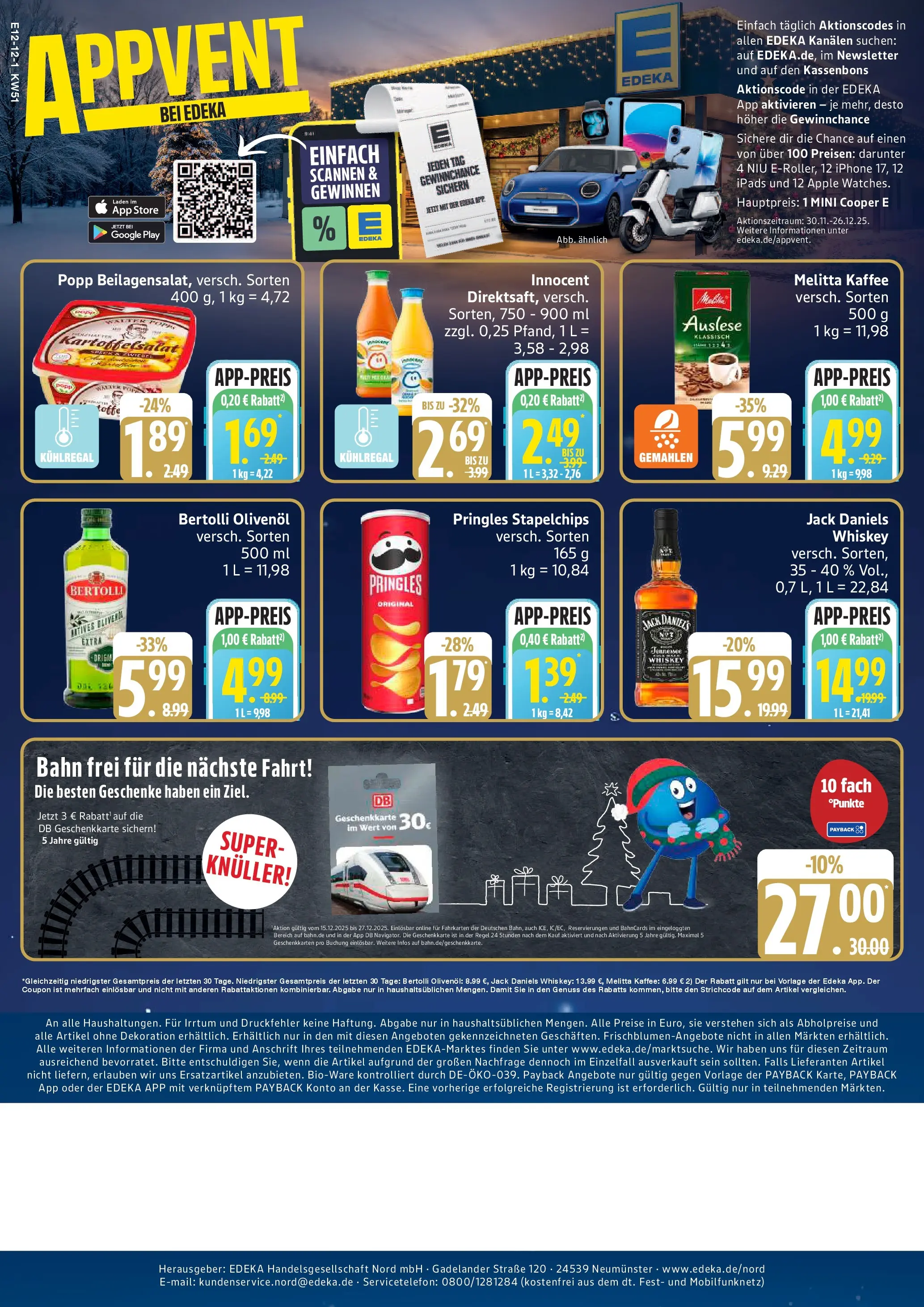 Edeka prospekt Sterup	 (ab 14.12.2025) » Angebote Online | Seite: 12 | Produkte: Bertolli olivenol, Jack Daniel's, Iphone, Whiskey