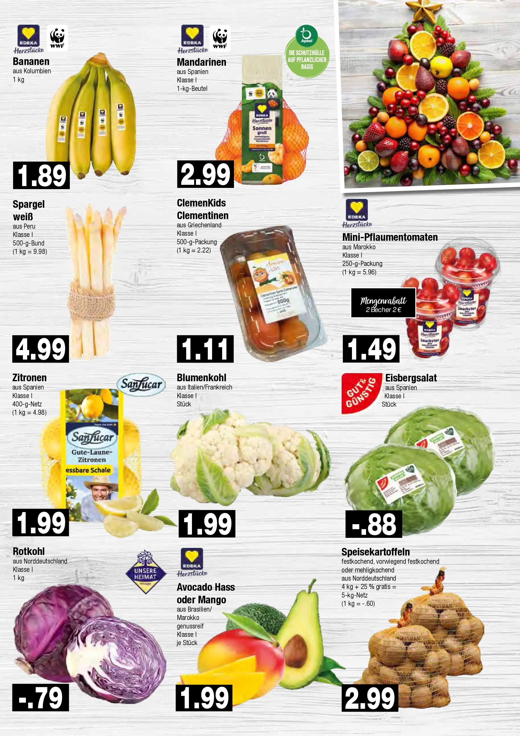 Edeka prospekt Hamburg	 (ab 15.12.2025) » Angebote Online | Seite: 3 | Produkte: Bananen, Eisbergsalat, Spargel, Mango