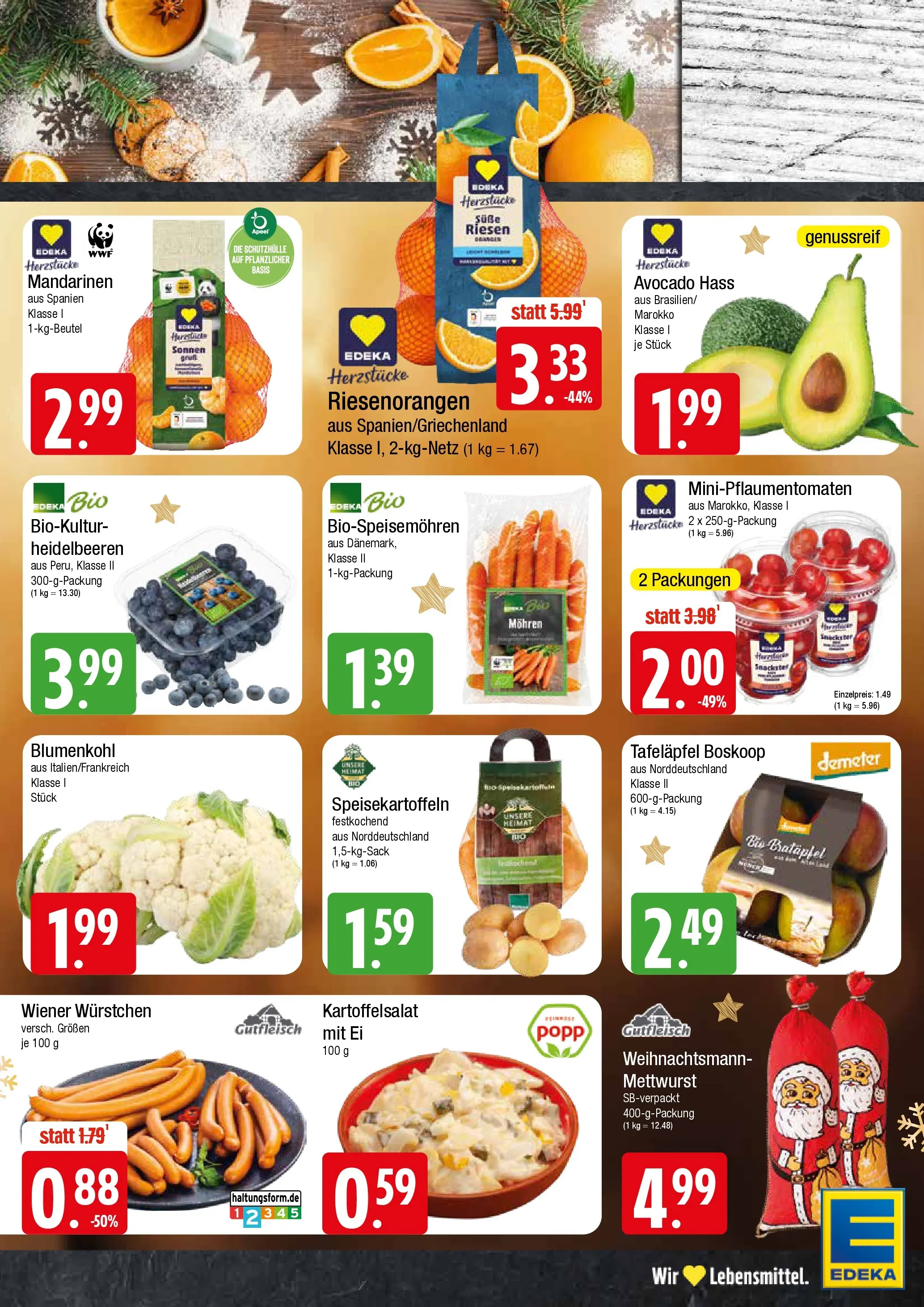 Edeka prospekt Wentorf	 (ab 15.12.2025) » Angebote Online | Seite: 3 | Produkte: Wiener wurstchen, Mandarinen, Mohren, Blumenkohl