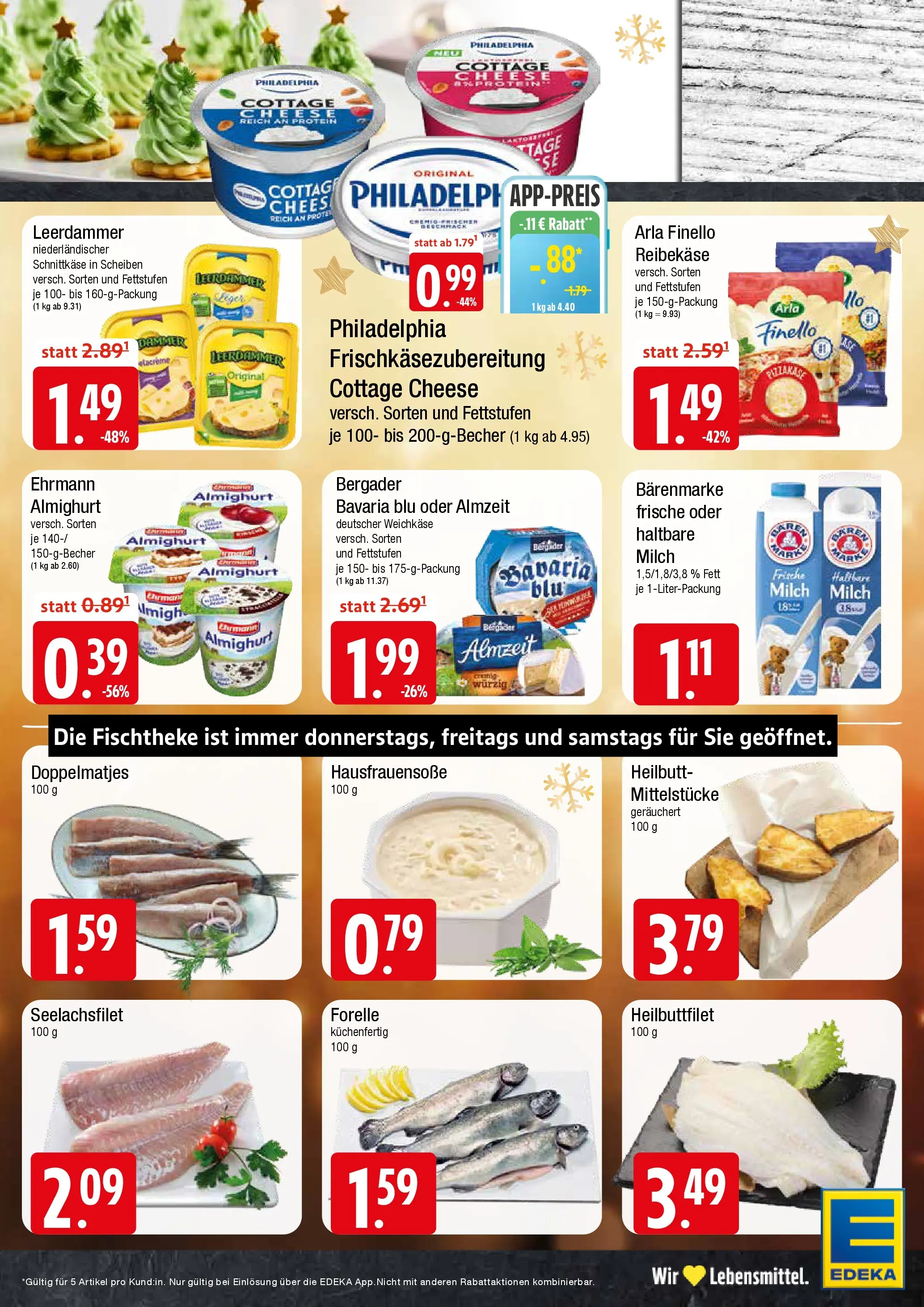 Edeka prospekt Wentorf	 (ab 15.12.2025) » Angebote Online | Seite: 5 | Produkte: Milch, Philadelphia, Leerdammer, Reibekase
