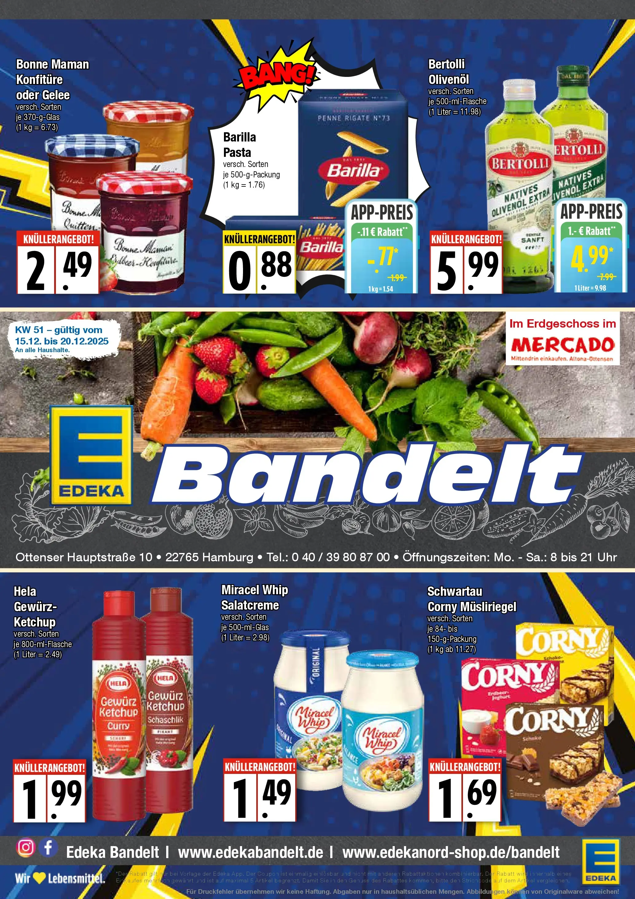 Edeka prospekt Hamburg	 (ab 15.12.2025) » Angebote Online | Seite: 1 | Produkte: Barilla, Bertolli olivenol, Pasta, Uhr