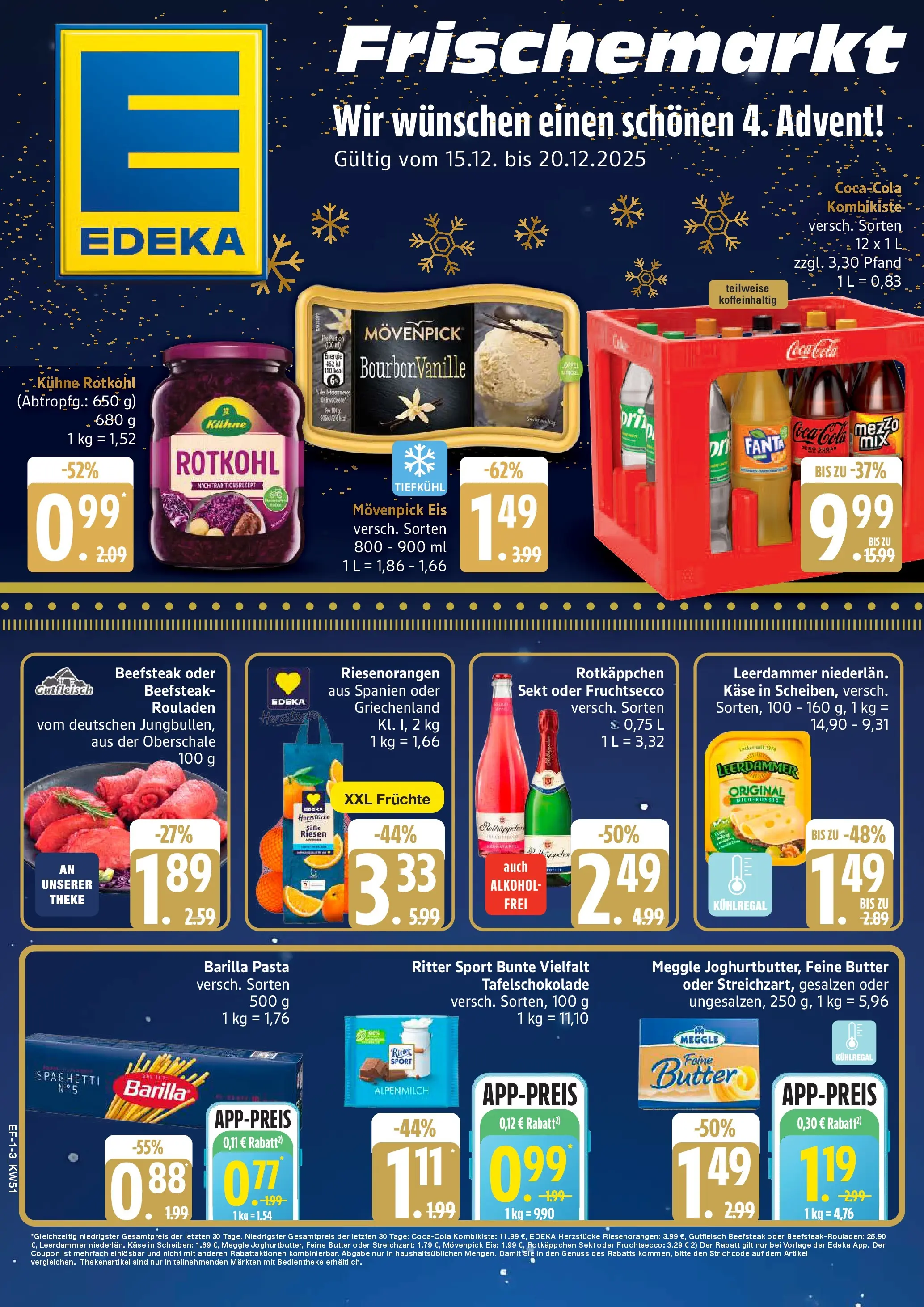 Edeka prospekt Schellhorn	 (ab 15.12.2025) » Angebote Online | Seite: 1 | Produkte: Coca cola, Sekt, Movenpick eis, Pasta