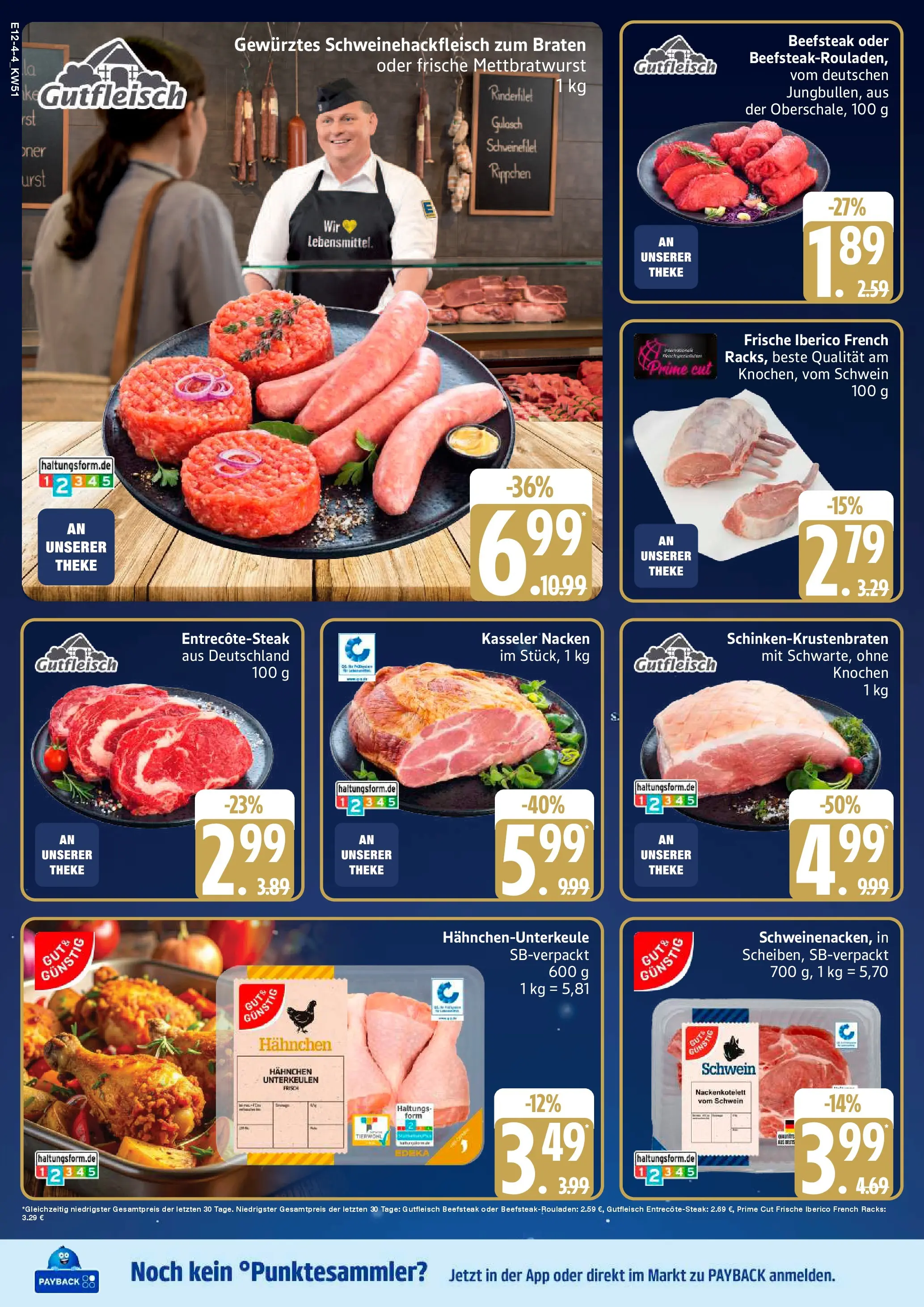 Edeka prospekt Rostock-Gehlsdorf	 (ab 15.12.2025) » Angebote Online | Seite: 4 | Produkte: Hahnchen, Theke, Rinderfilet, Schweinefilet