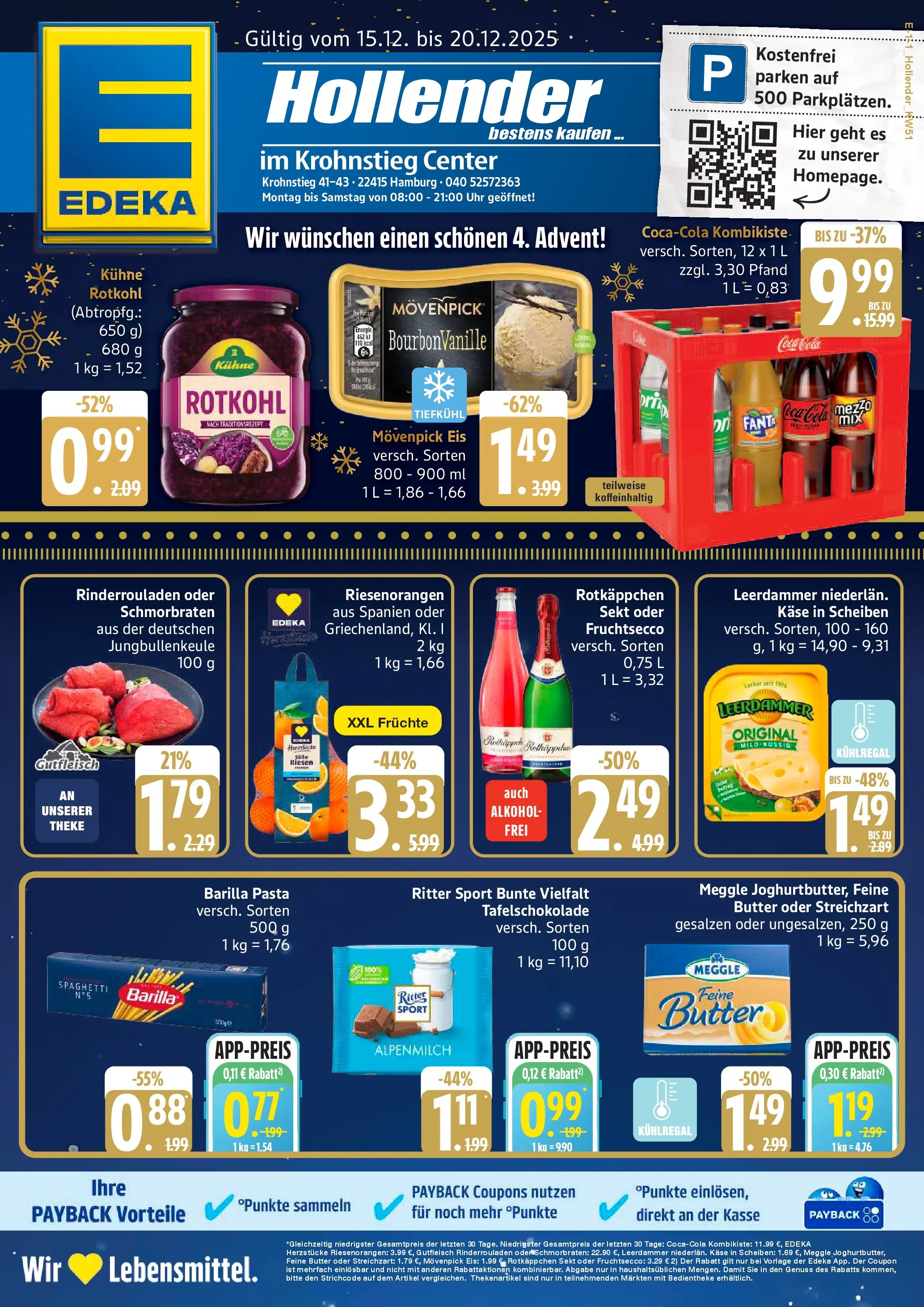 Edeka prospekt Hamburg	 (ab 15.12.2025) » Angebote Online | Seite: 1 | Produkte: Rotkohl, Sekt, Rotkäppchen, Eis