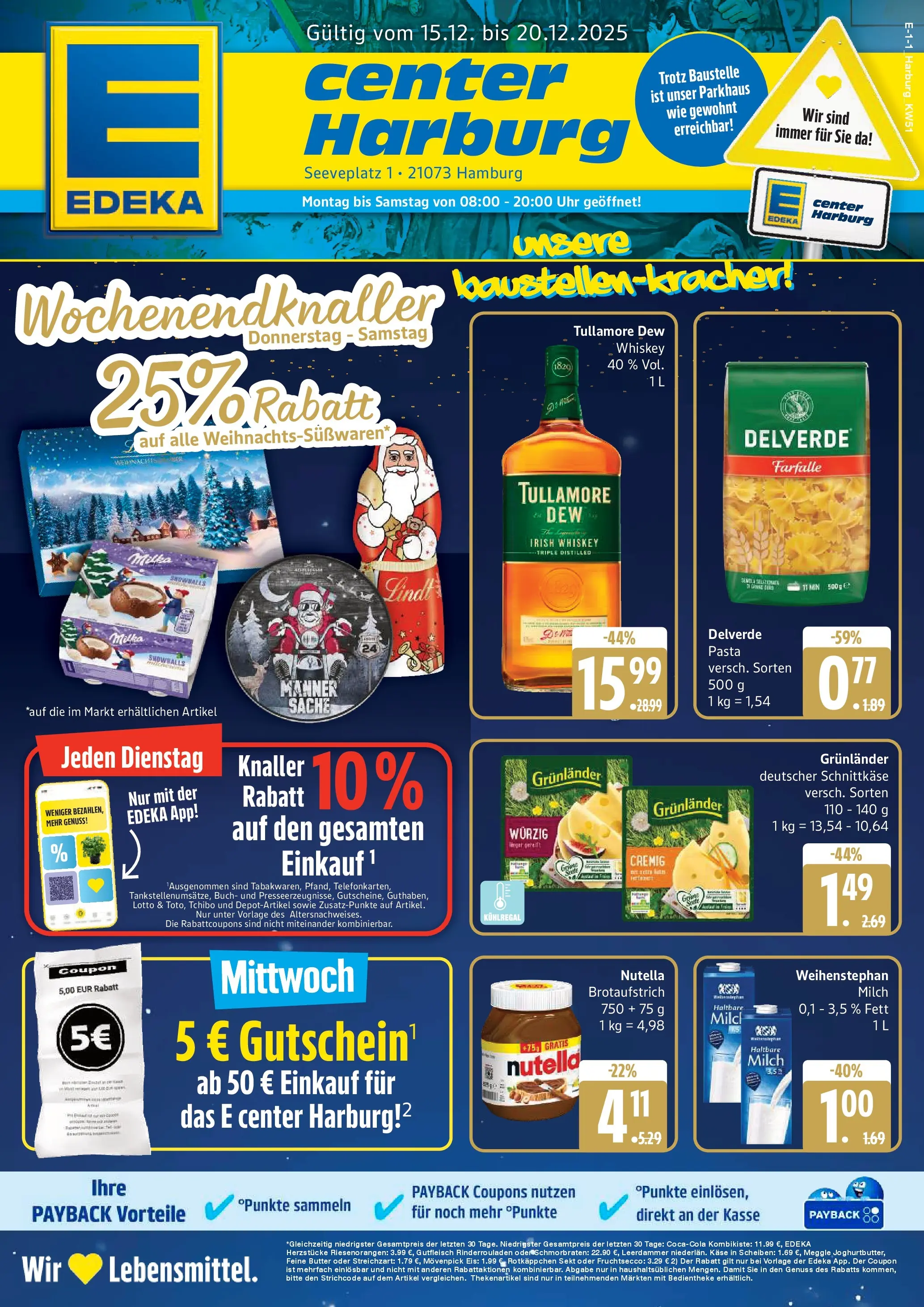 Edeka prospekt Hamburg	 (ab 14.12.2025) » Angebote Online | Seite: 1 | Produkte: Rotkappchen sekt, Milch, Pasta, Lindt