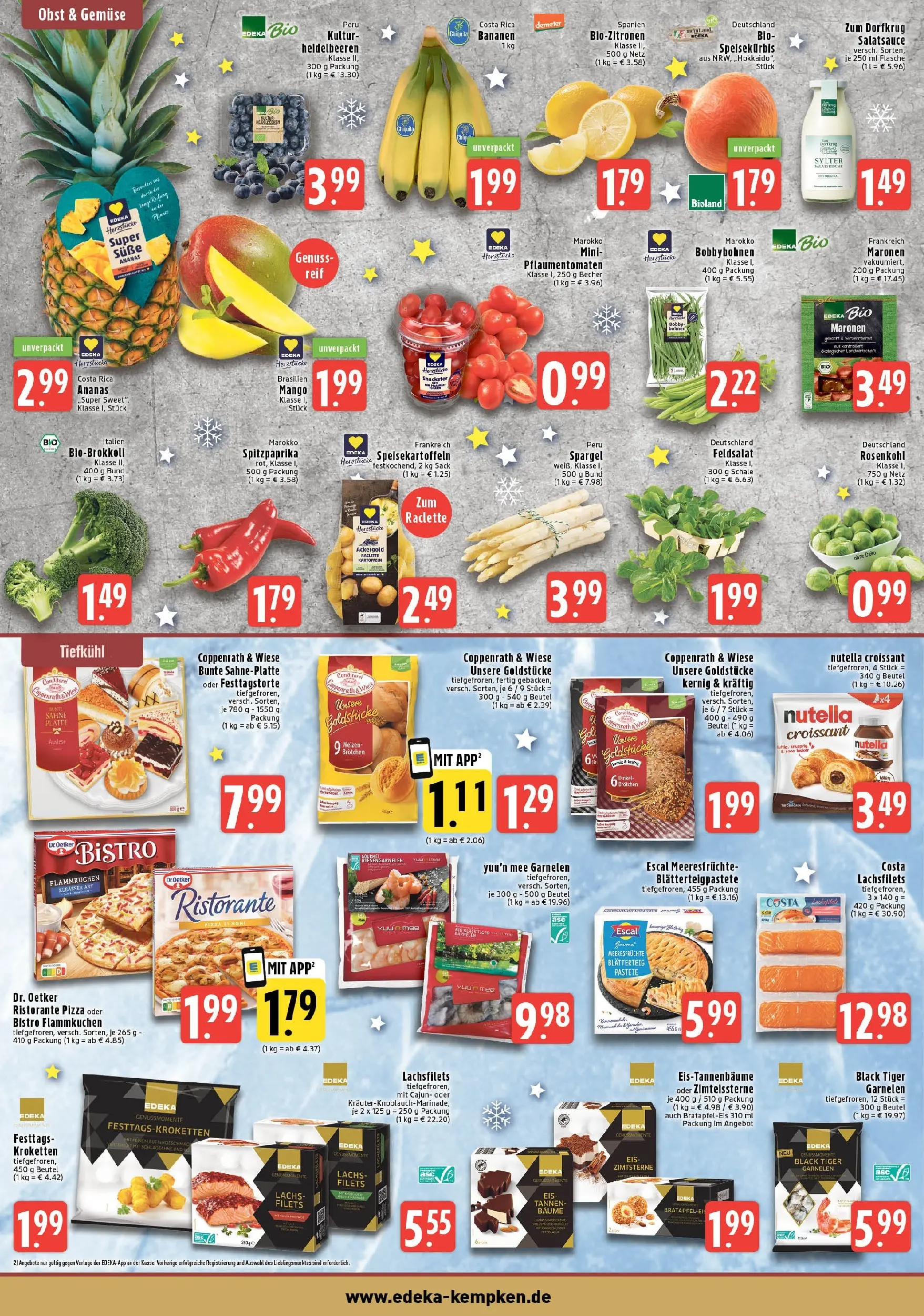 Edeka prospekt Krefeld	 (ab 15.12.2025) » Angebote Online | Seite: 4 | Produkte: Bananen, Garnelen, Meeresfrüchte, Pizza