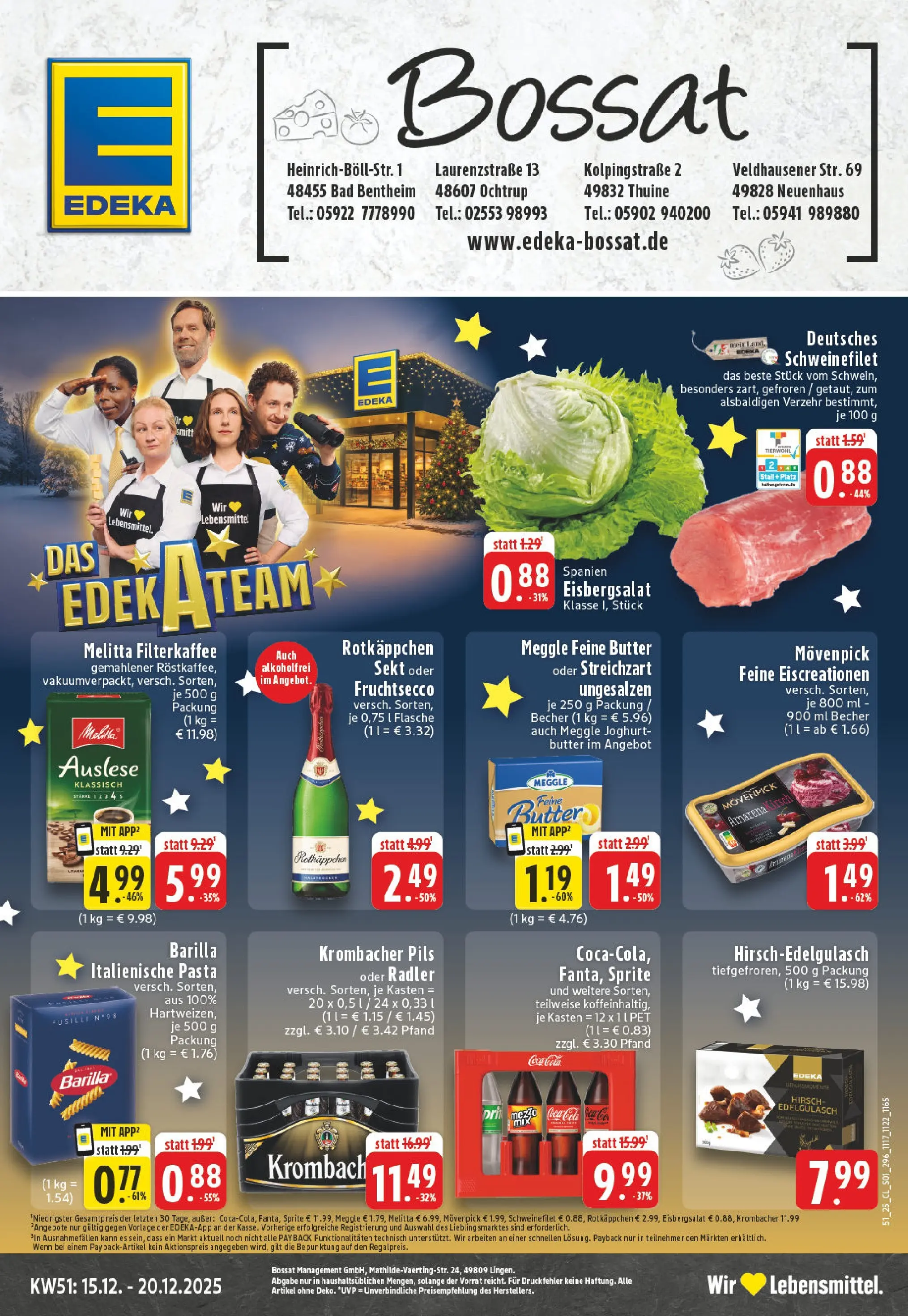 Edeka prospekt Thuine	 (ab 15.12.2025) » Angebote Online | Seite: 1 | Produkte: Rotkappchen sekt, Cola, Fruchtsecco, Pasta