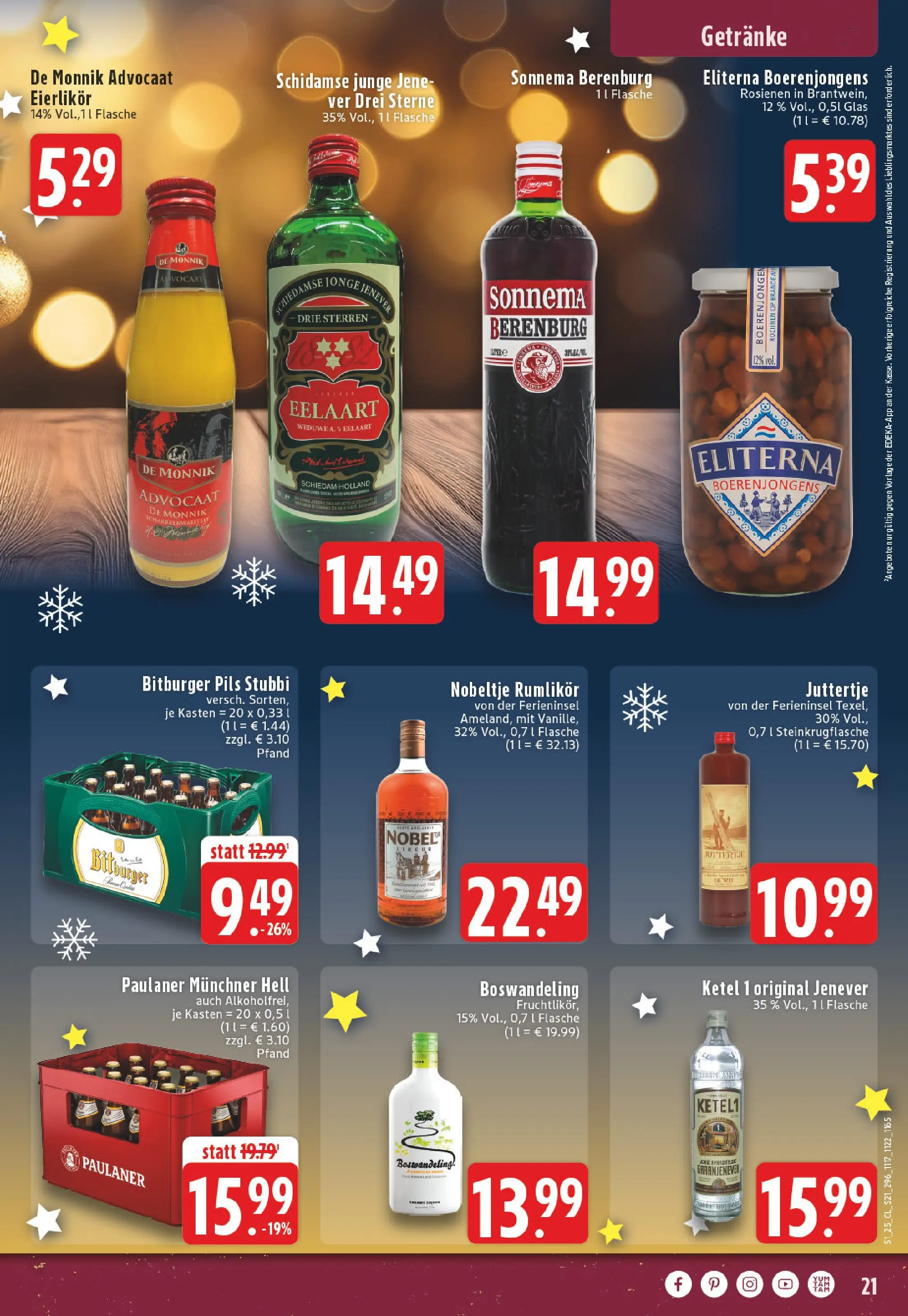 Edeka prospekt Thuine	 (ab 15.12.2025) » Angebote Online | Seite: 21 | Produkte: Bitburger, Pils, Paulaner