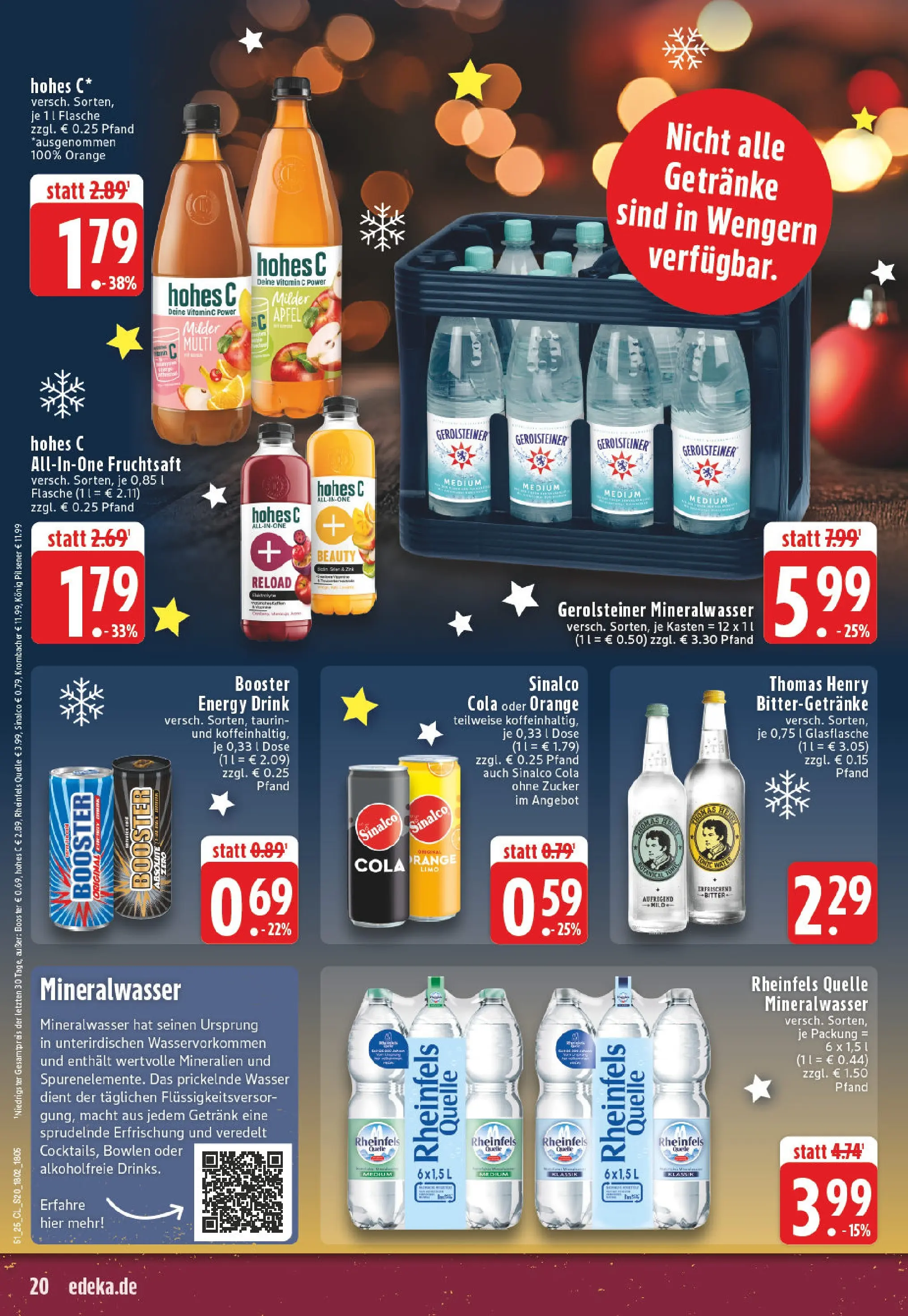 Edeka prospekt Witten-Bommern	 (ab 15.12.2025) » Angebote Online | Seite: 20 | Produkte: Sinalco, Fruchtsaft, Rheinfels quelle, Gerolsteiner