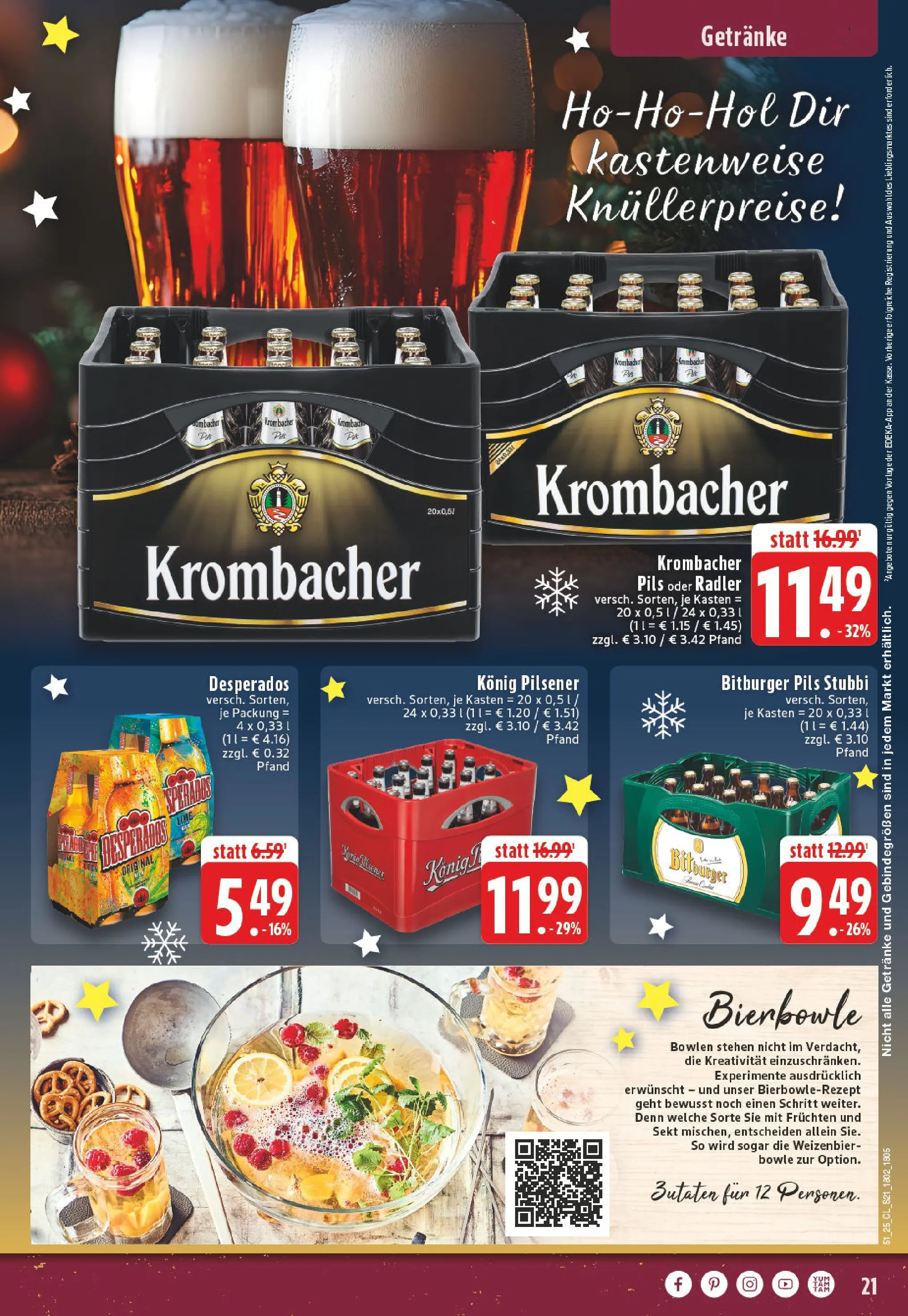 Edeka prospekt Witten-Bommern	 (ab 15.12.2025) » Angebote Online | Seite: 21 | Produkte: Sekt, Radler, Desperados, Krombacher