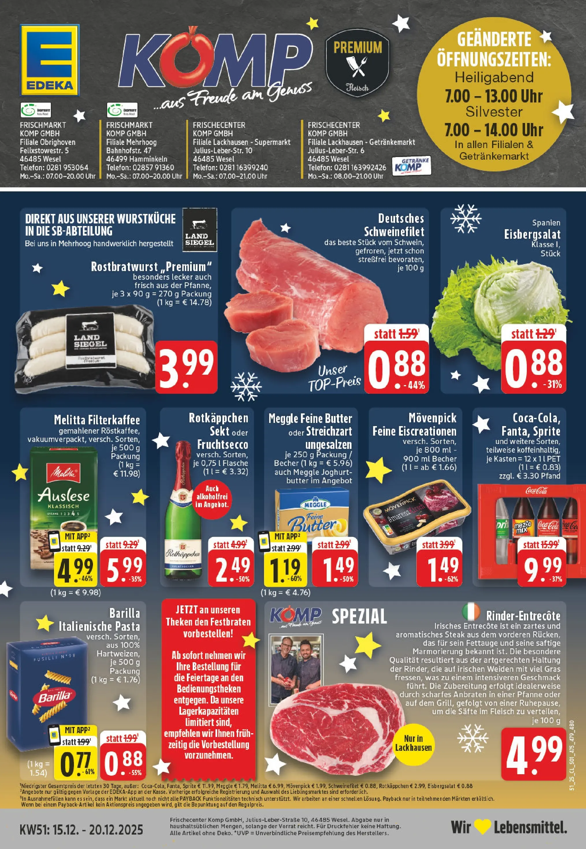 Edeka prospekt Wesel-Obrighoven	 (ab 15.12.2025) » Angebote Online | Seite: 1 | Produkte: Eisbergsalat, Fruchtsecco, Rotkäppchen, Uhr