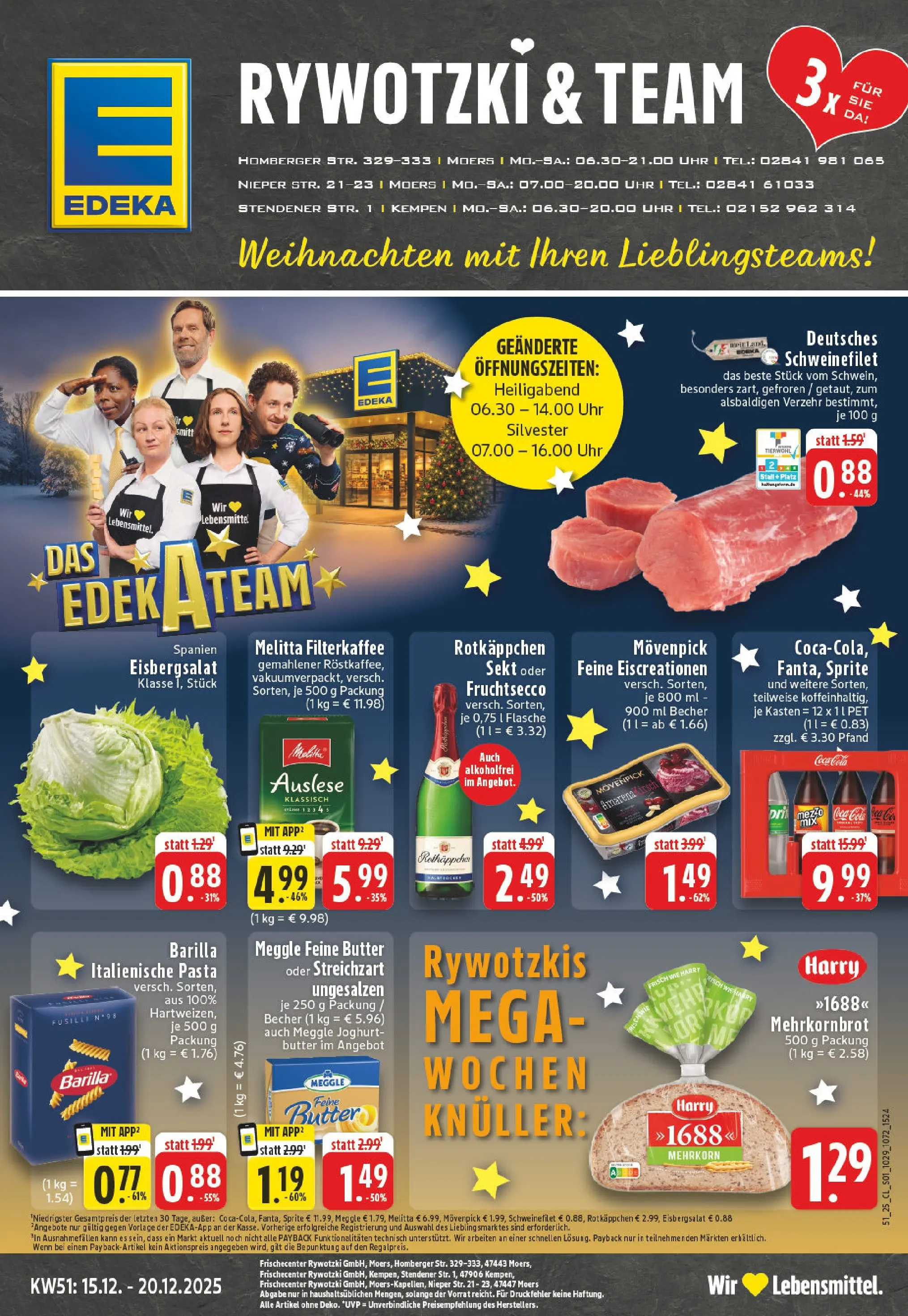 Edeka prospekt Kempen	 (ab 15.12.2025) » Angebote Online | Seite: 1 | Produkte: Coca cola, Joghurt, Eisbergsalat, Schweinefilet