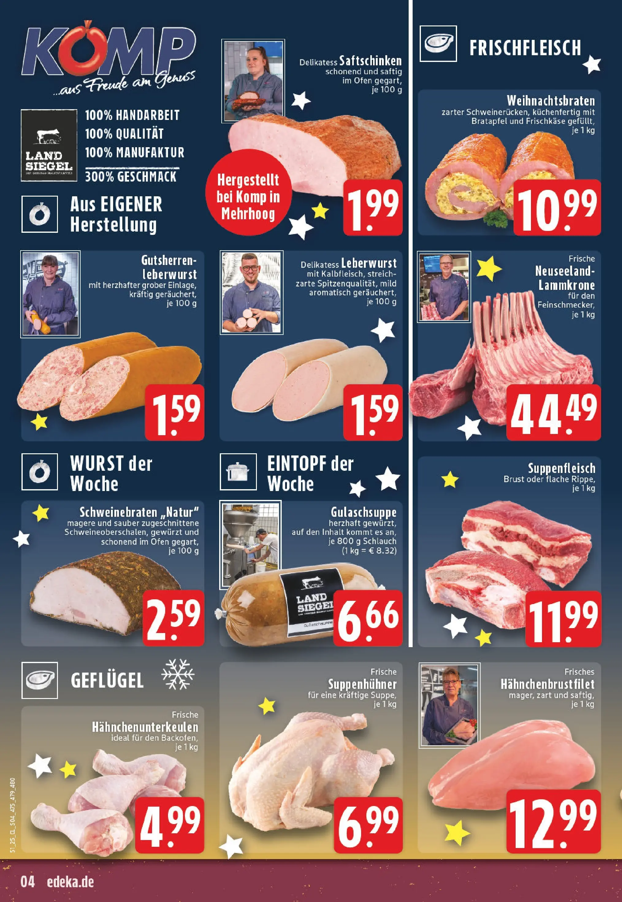 Edeka prospekt Wesel-Obrighoven	 (ab 15.12.2025) » Angebote Online | Seite: 4 | Produkte: Ofen, Suppenfleisch, Wurst, Frischkase