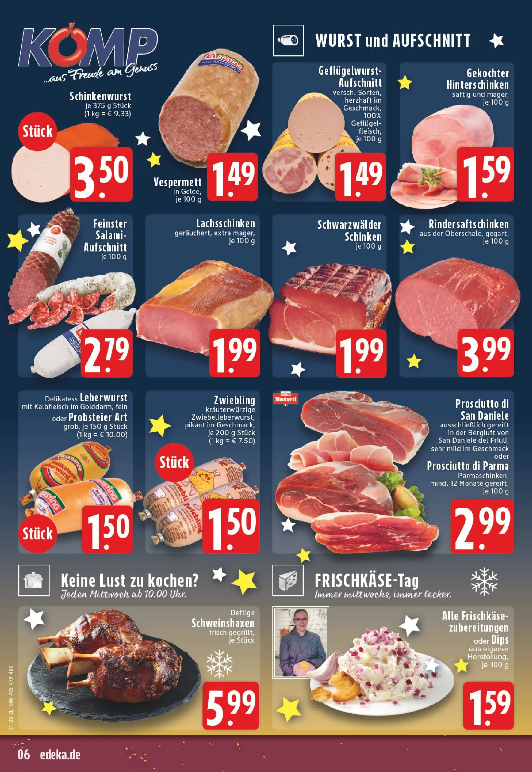 Edeka prospekt Wesel-Obrighoven	 (ab 15.12.2025) » Angebote Online | Seite: 6 | Produkte: Wurst, Salami, Schinken, Frischkase