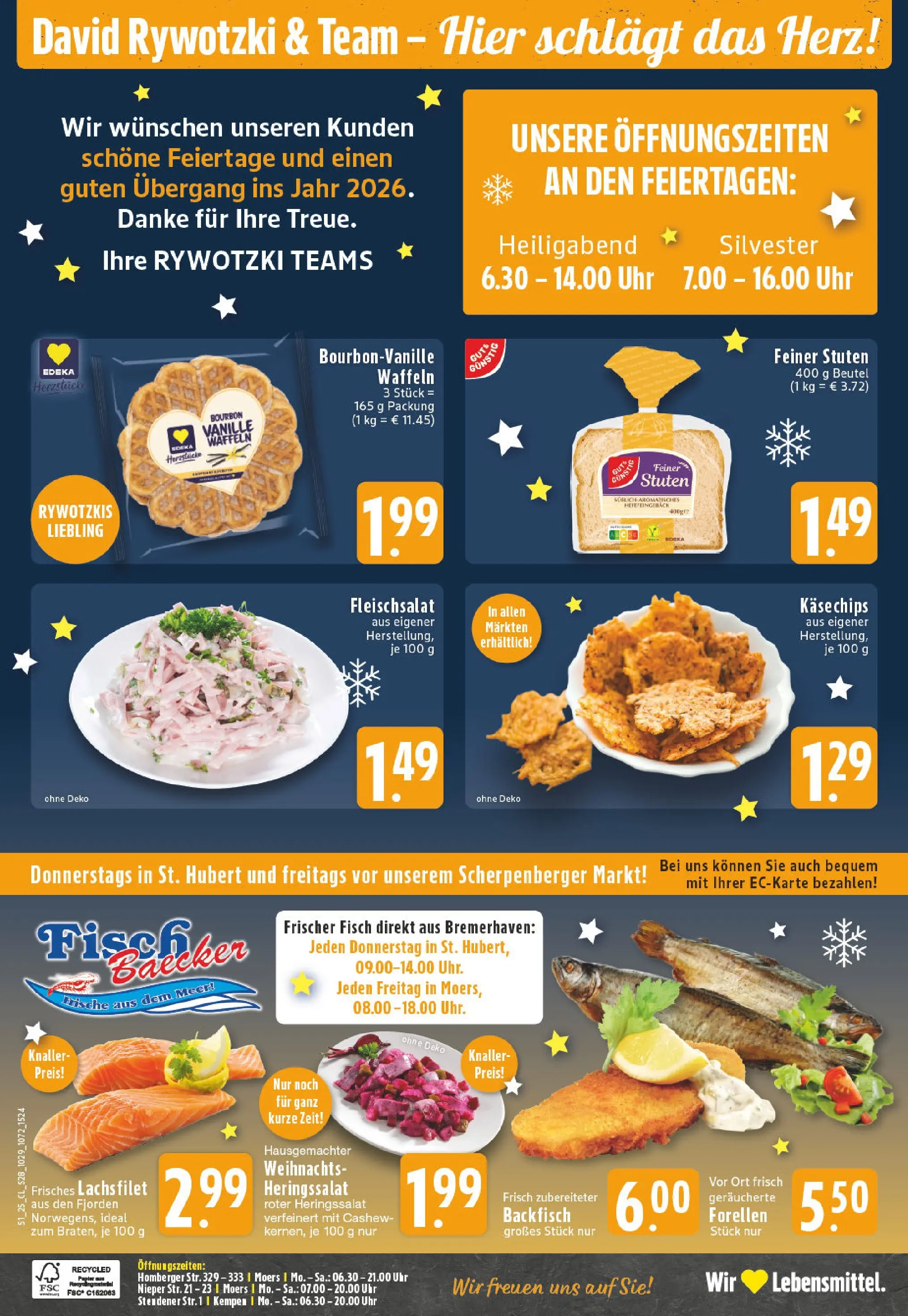 Edeka prospekt Kempen	 (ab 15.12.2025) » Angebote Online | Seite: 30 | Produkte: Waffeln, Fisch, Chips, Uhr