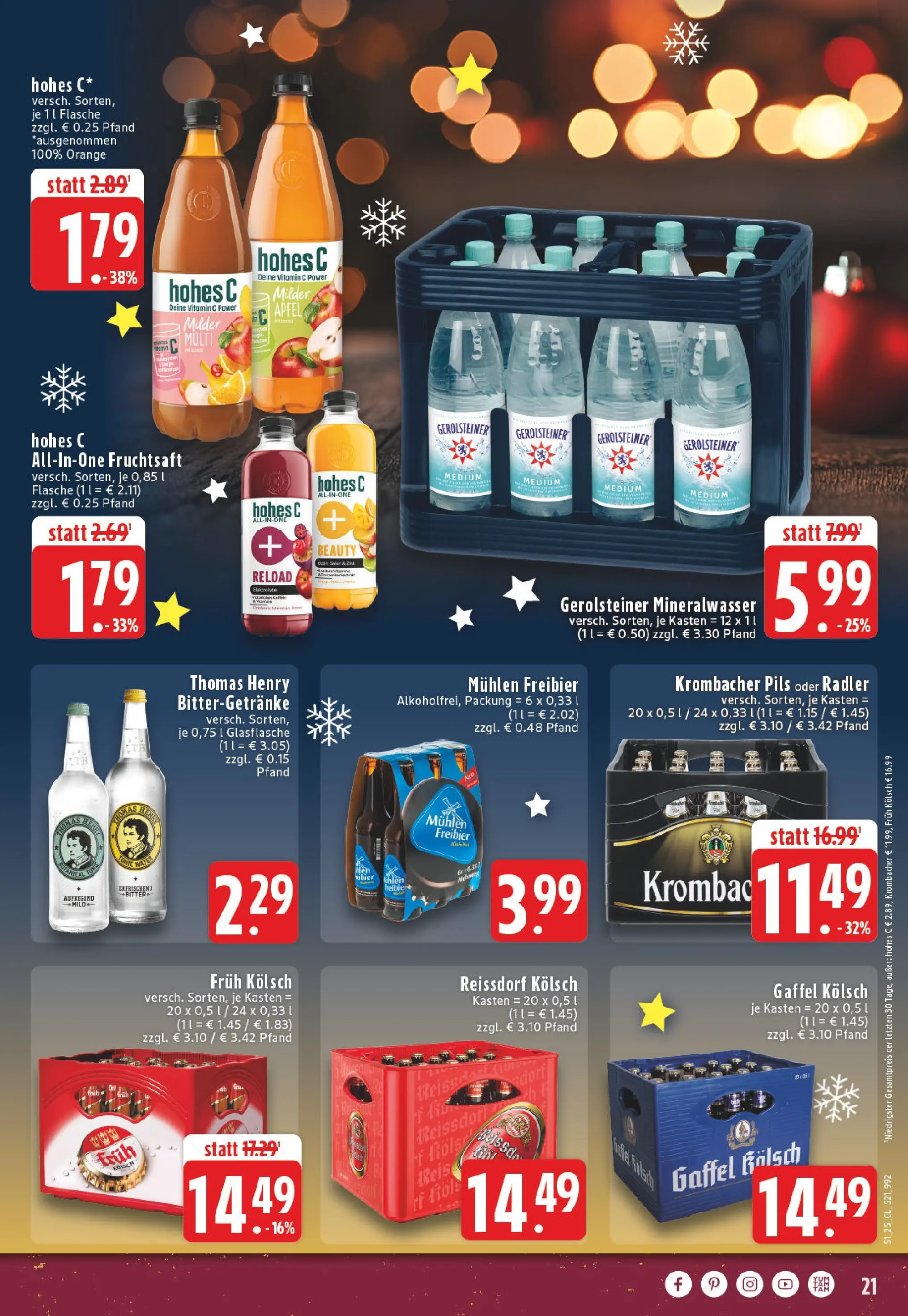 Edeka prospekt Köln-Lindenthal	 (ab 15.12.2025) » Angebote Online | Seite: 21 | Produkte: Äpfel, Mineralwasser, Krombacher, Fruchtsaft