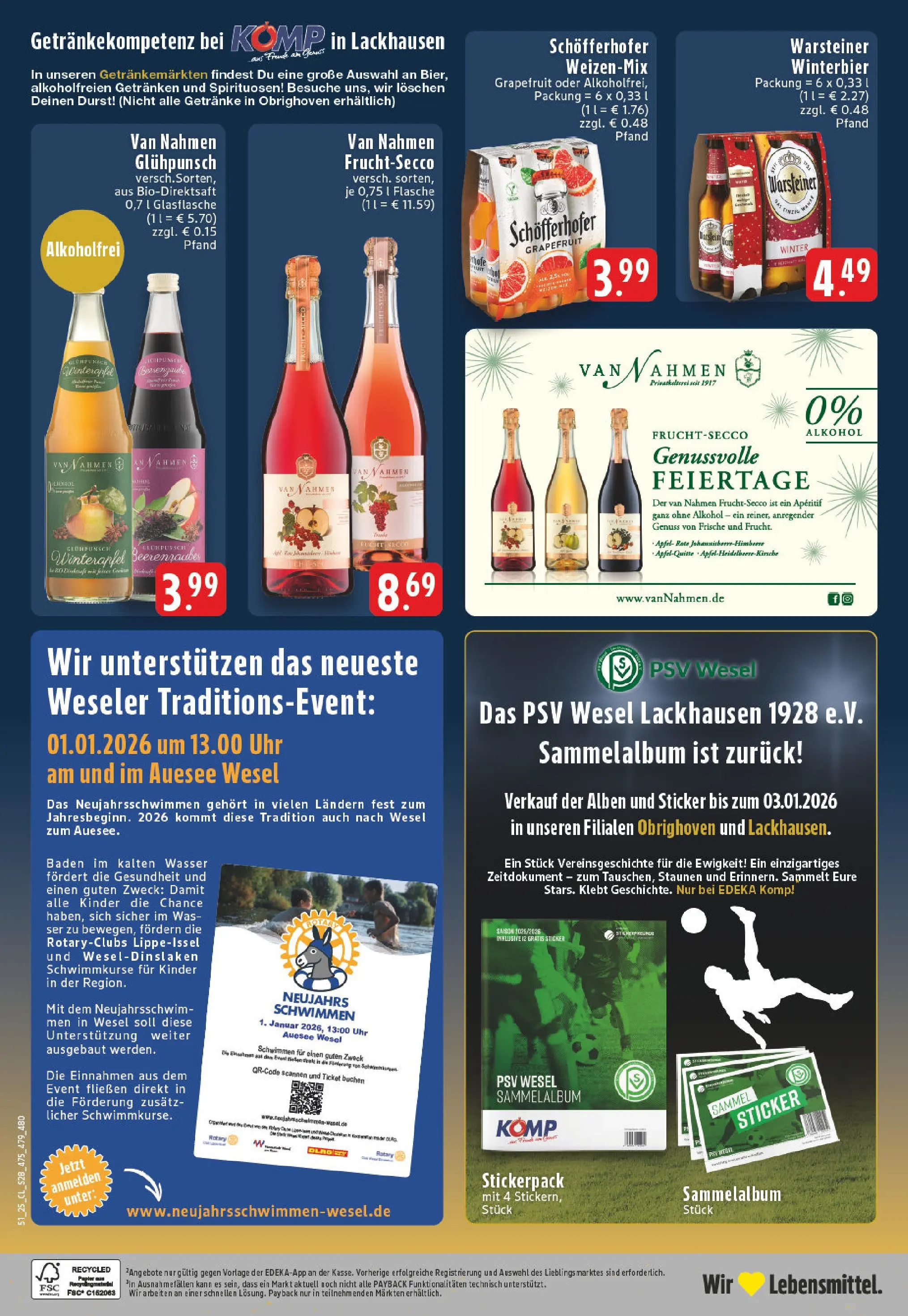 Edeka prospekt Wesel-Obrighoven	 (ab 15.12.2025) » Angebote Online | Seite: 30 | Produkte: Fruchtsecco, Wasser, Warsteiner, Uhr