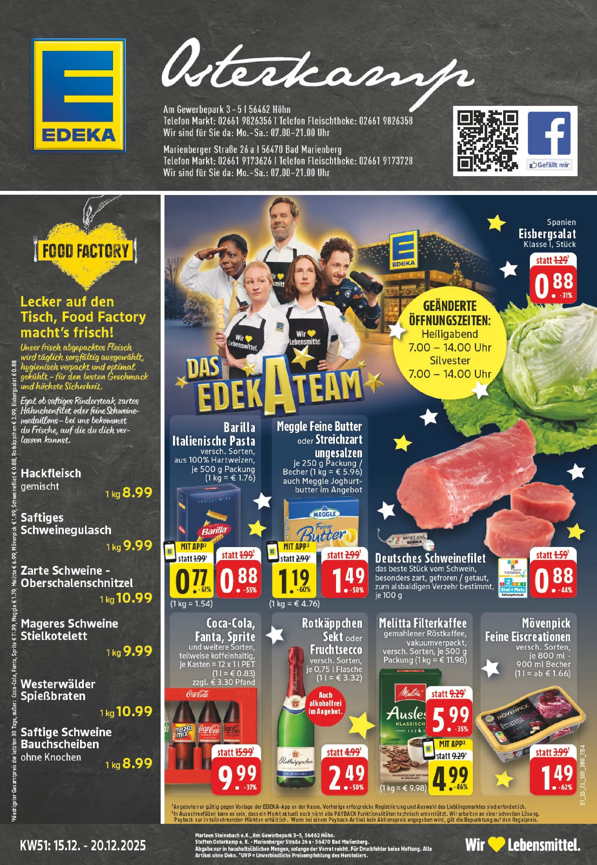 Edeka prospekt Bad Marienberg	 (ab 15.12.2025) » Angebote Online | Seite: 1 | Produkte: Barilla, Rotkäppchen, Pasta, Uhr