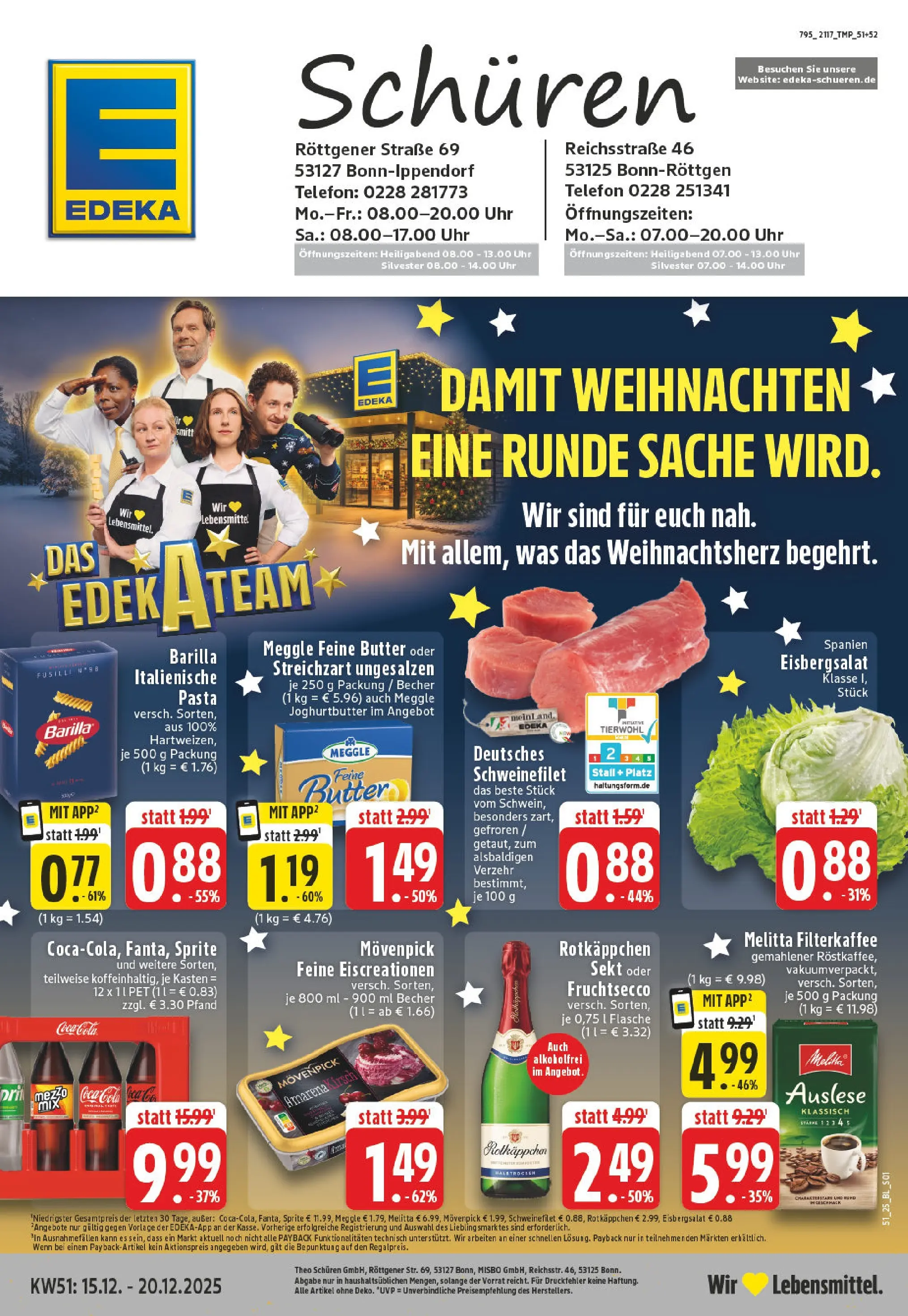 Edeka prospekt Bonn	 (ab 15.12.2025) » Angebote Online | Seite: 1 | Produkte: Rotkappchen sekt, Coca cola, Telefon, Uhr
