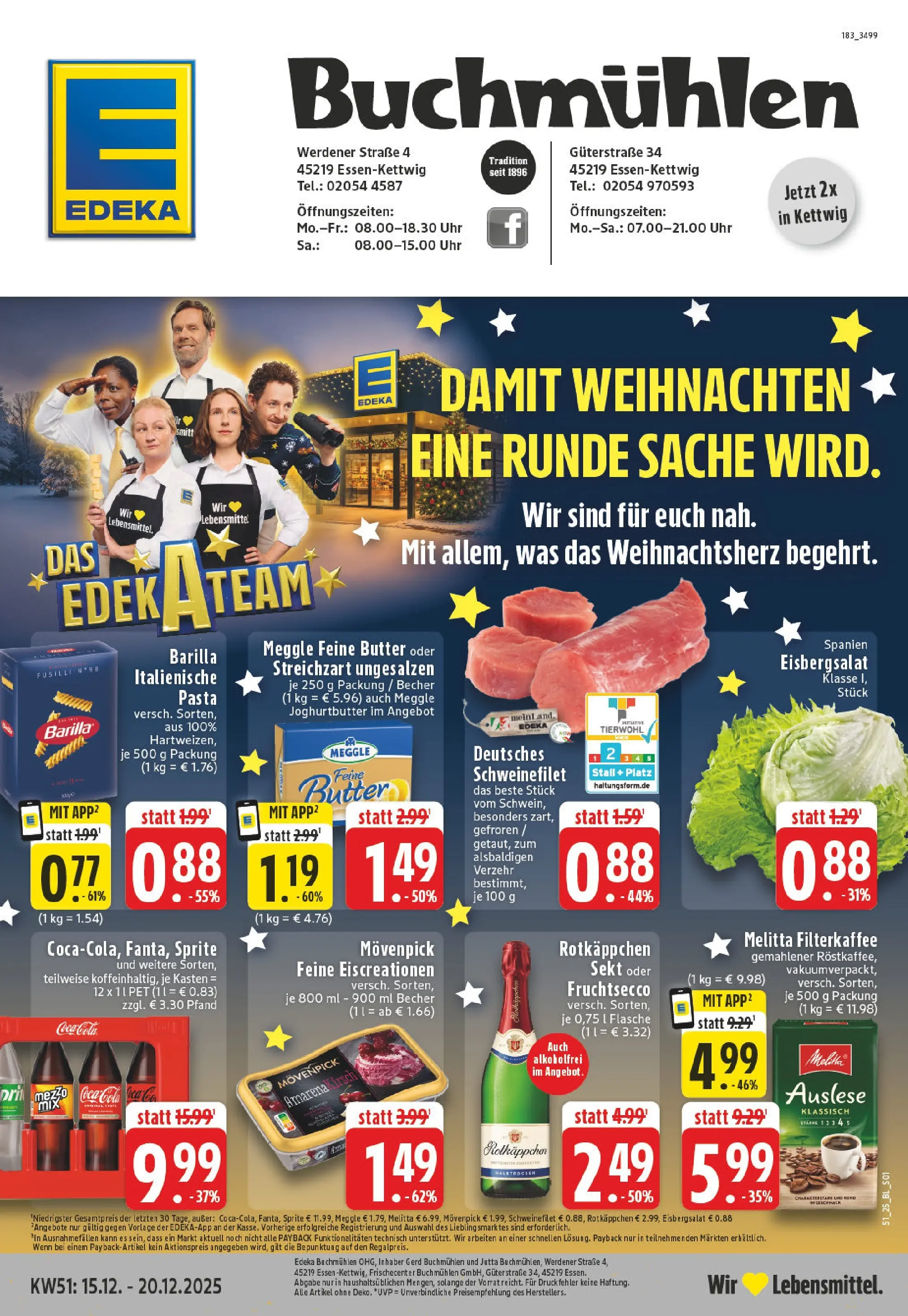 Edeka prospekt Essen-Kettwig	 (ab 15.12.2025) » Angebote Online | Seite: 1 | Produkte: Melitta, Sprite, Butter, Eisbergsalat
