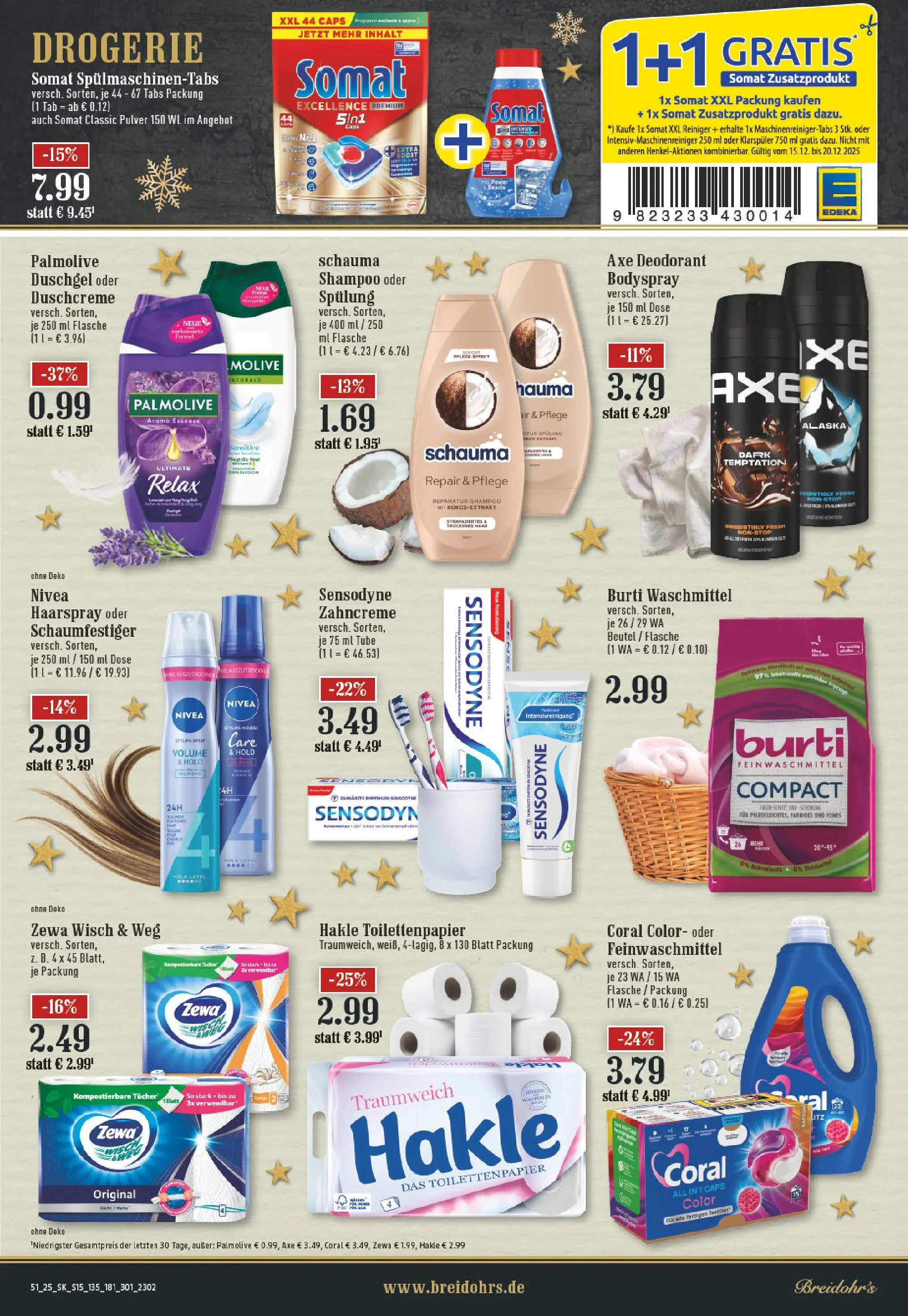 Edeka prospekt Rösrath	 (ab 15.12.2025) » Angebote Online | Seite: 15 | Produkte: Schauma shampoo, Zewa, Axe, Duschcreme