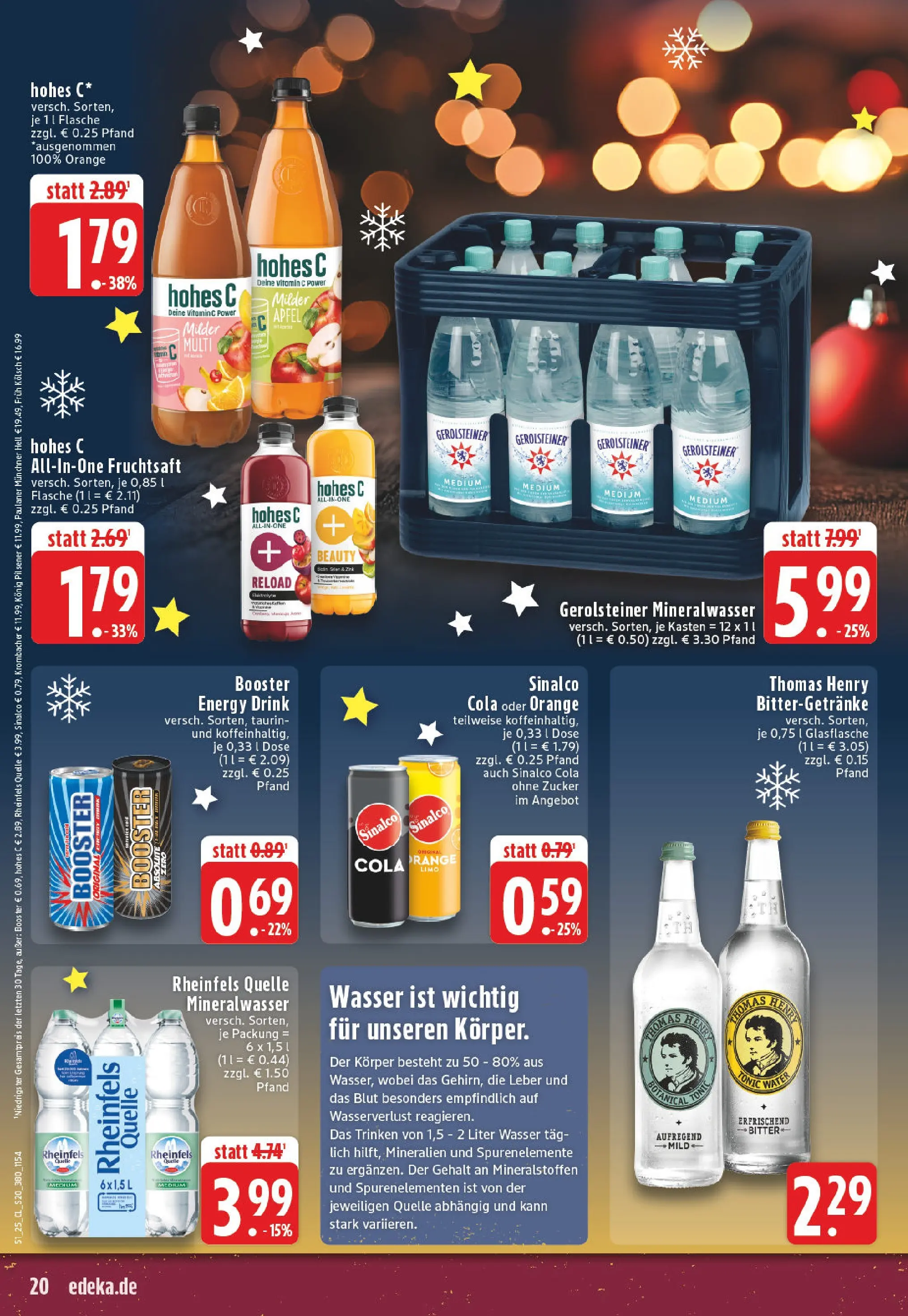 Edeka prospekt Bad Marienberg	 (ab 15.12.2025) » Angebote Online | Seite: 20 | Produkte: Sinalco, Zucker, Krombacher, Fruchtsaft