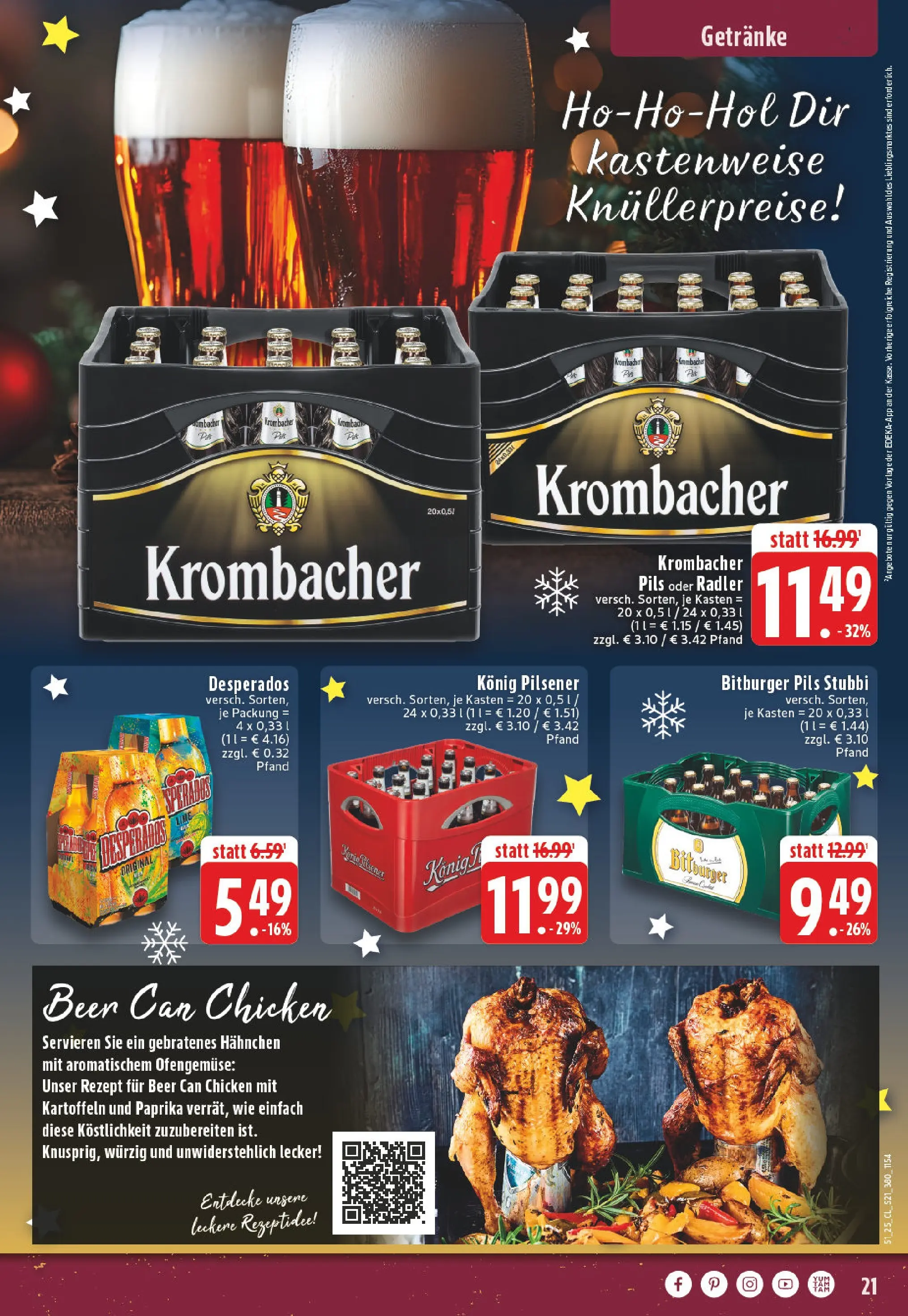 Edeka prospekt Bad Marienberg	 (ab 15.12.2025) » Angebote Online | Seite: 21 | Produkte: Konig pilsener, Kartoffeln, Paprika, Krombacher