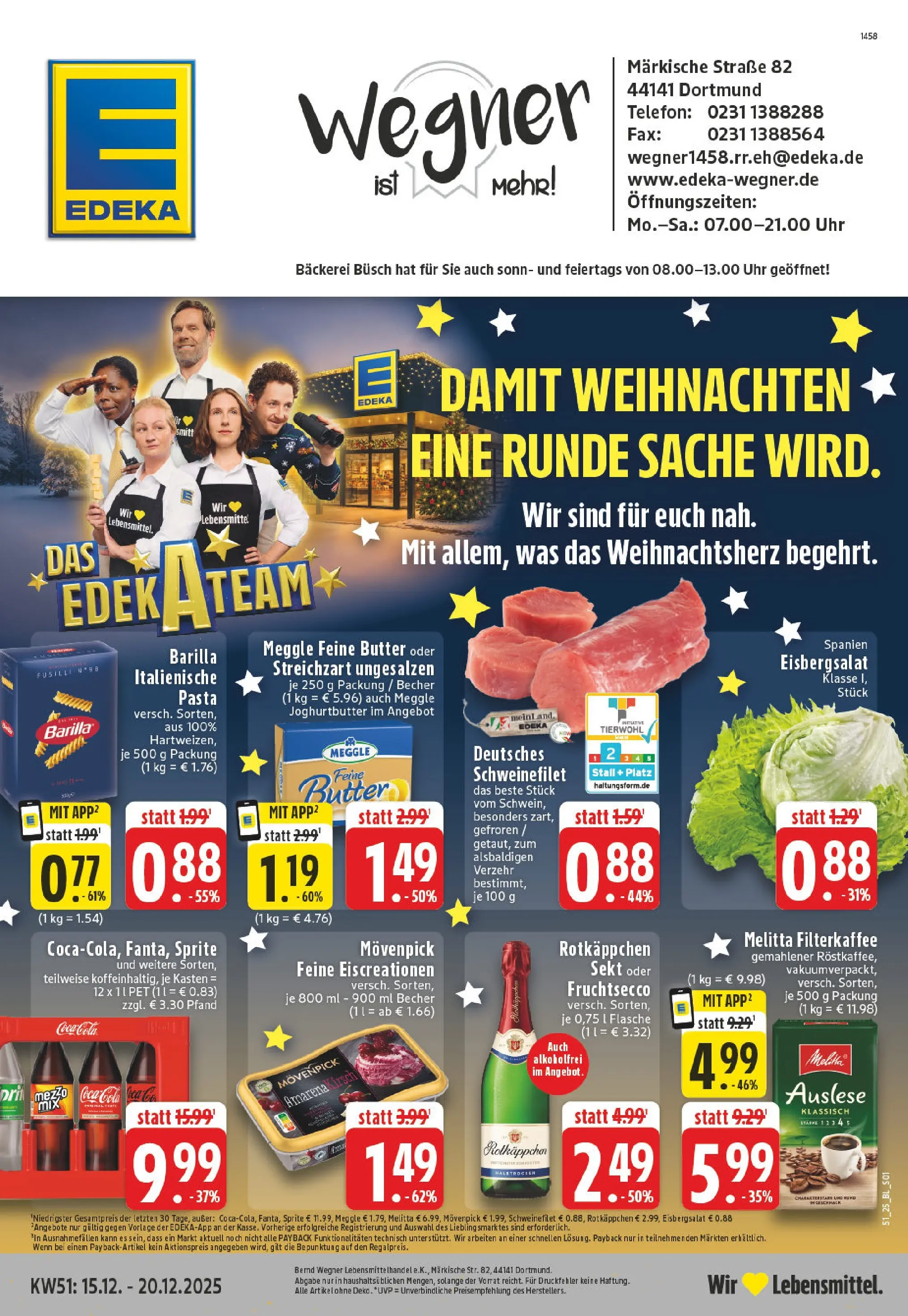 Edeka prospekt Dortmund	 (ab 15.12.2025) » Angebote Online | Seite: 1 | Produkte: Bäckerei, Sprite, Cola, Barilla