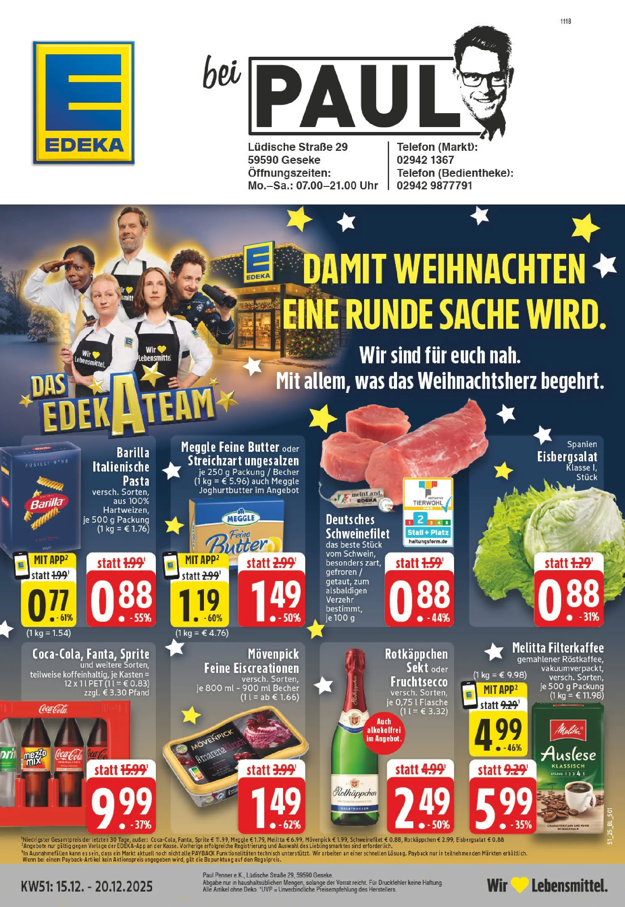 Edeka prospekt Geseke	 (ab 15.12.2025) » Angebote Online | Seite: 1 | Produkte: Sekt, Fruchtsecco, Schweinefilet, Telefon