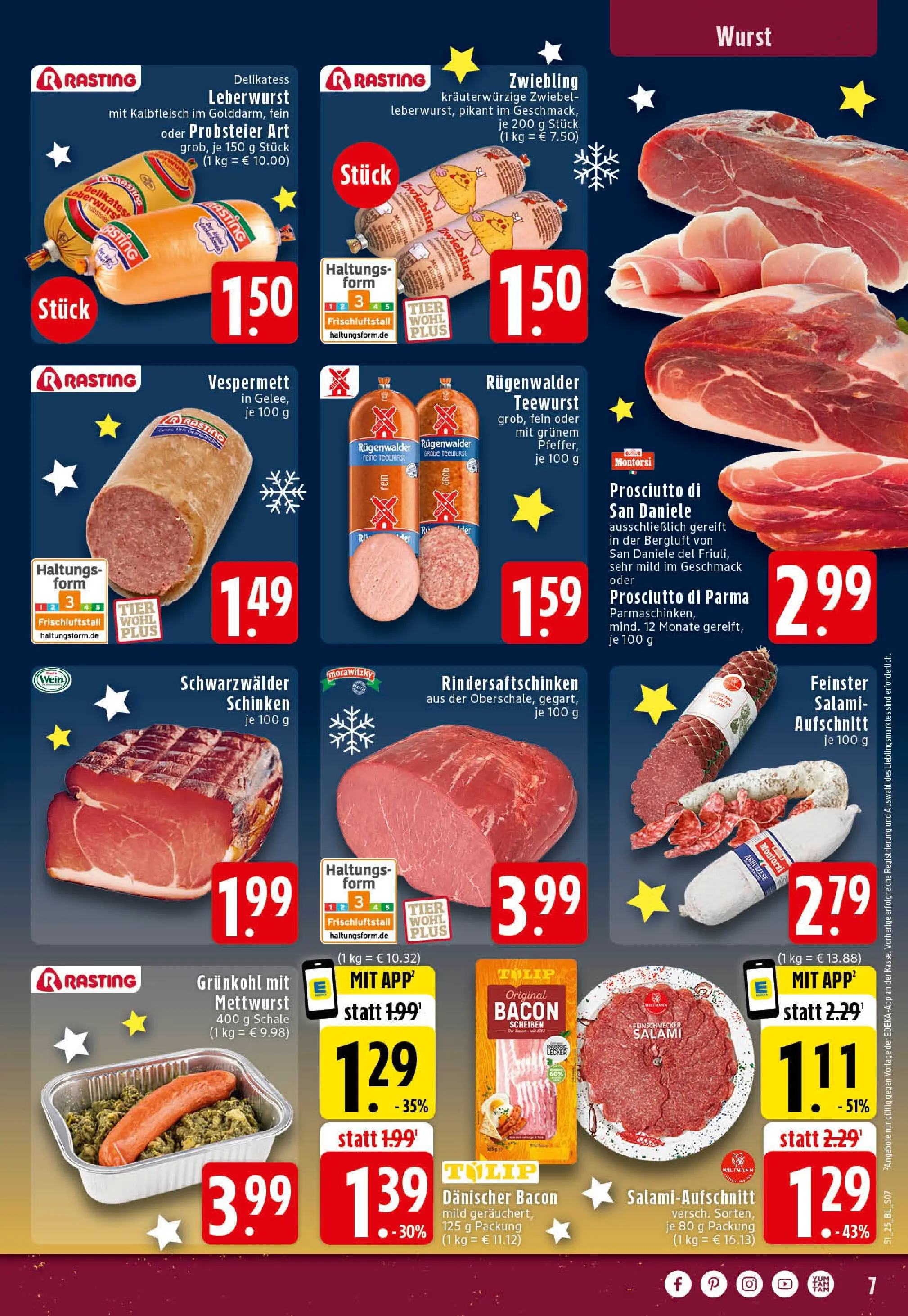 Edeka prospekt Rheine	 (ab 15.12.2025) » Angebote Online | Seite: 7 | Produkte: Salami, Schinken, Wein, Morawitzky