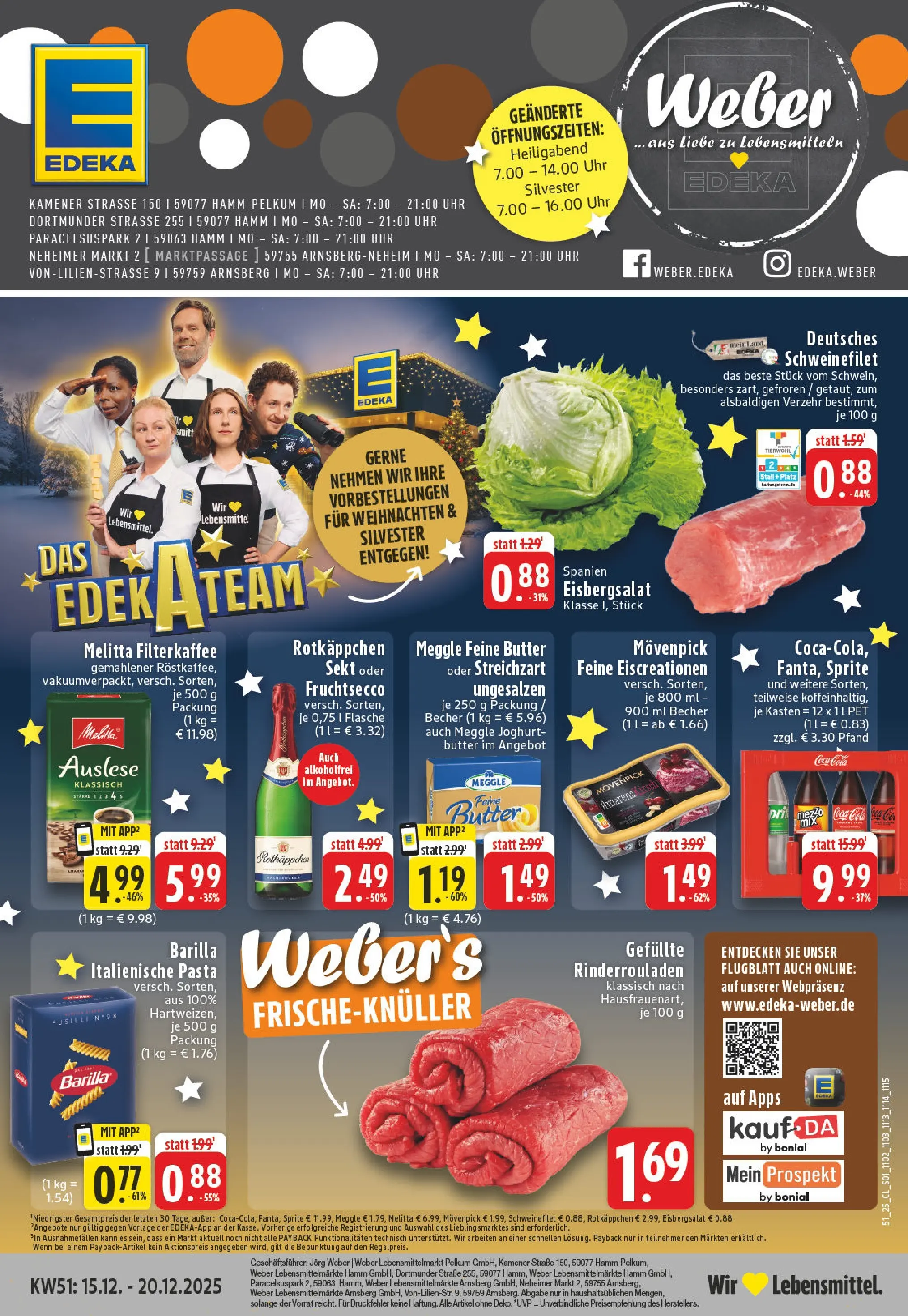Edeka prospekt Arnsberg-Neheim	 (ab 15.12.2025) » Angebote Online | Seite: 1 | Produkte: Rinderrouladen, Sprite, Butter, Sekt