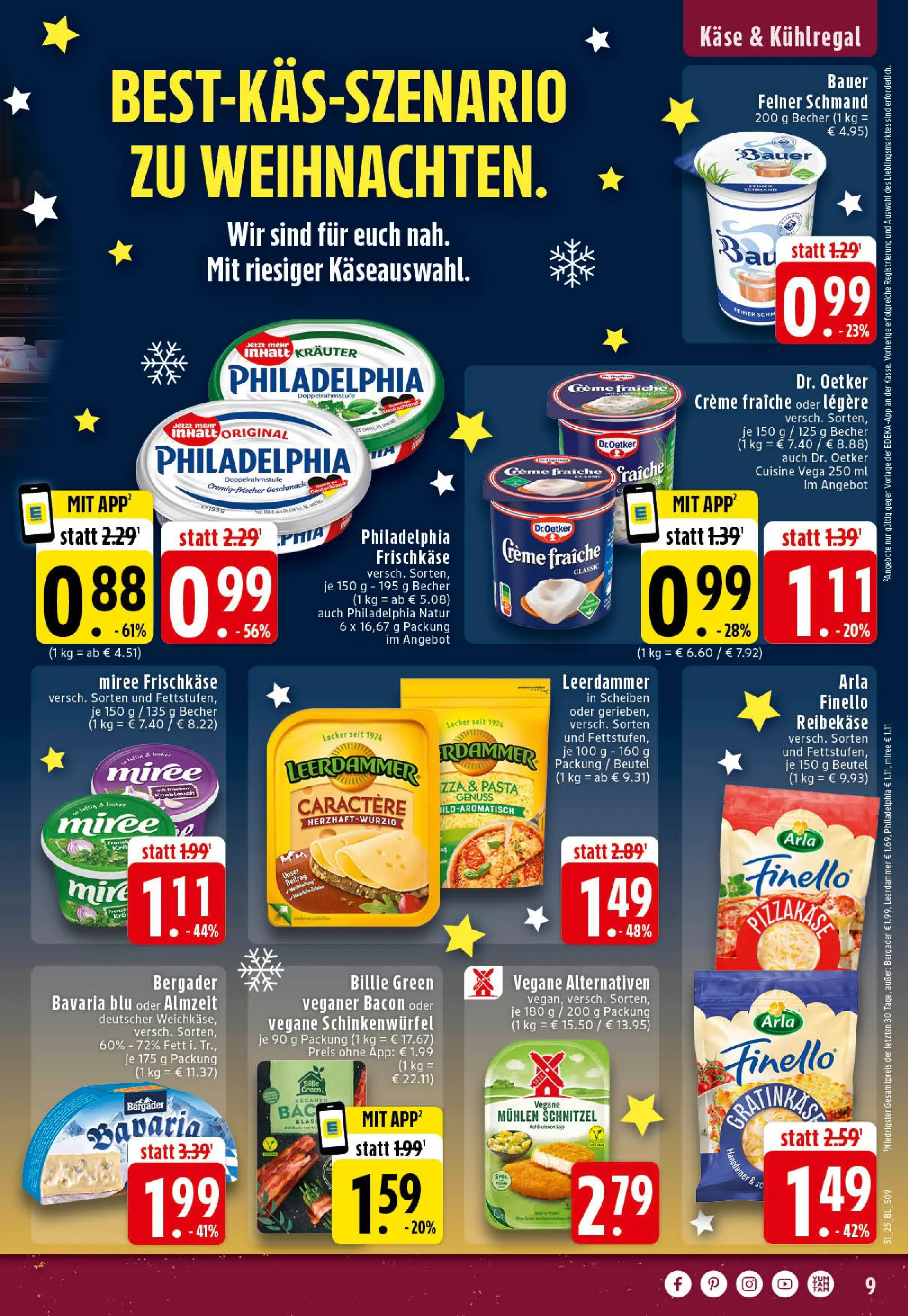Edeka prospekt Rheine	 (ab 15.12.2025) » Angebote Online | Seite: 9 | Produkte: Käse, Creme, Pasta, Reibekase