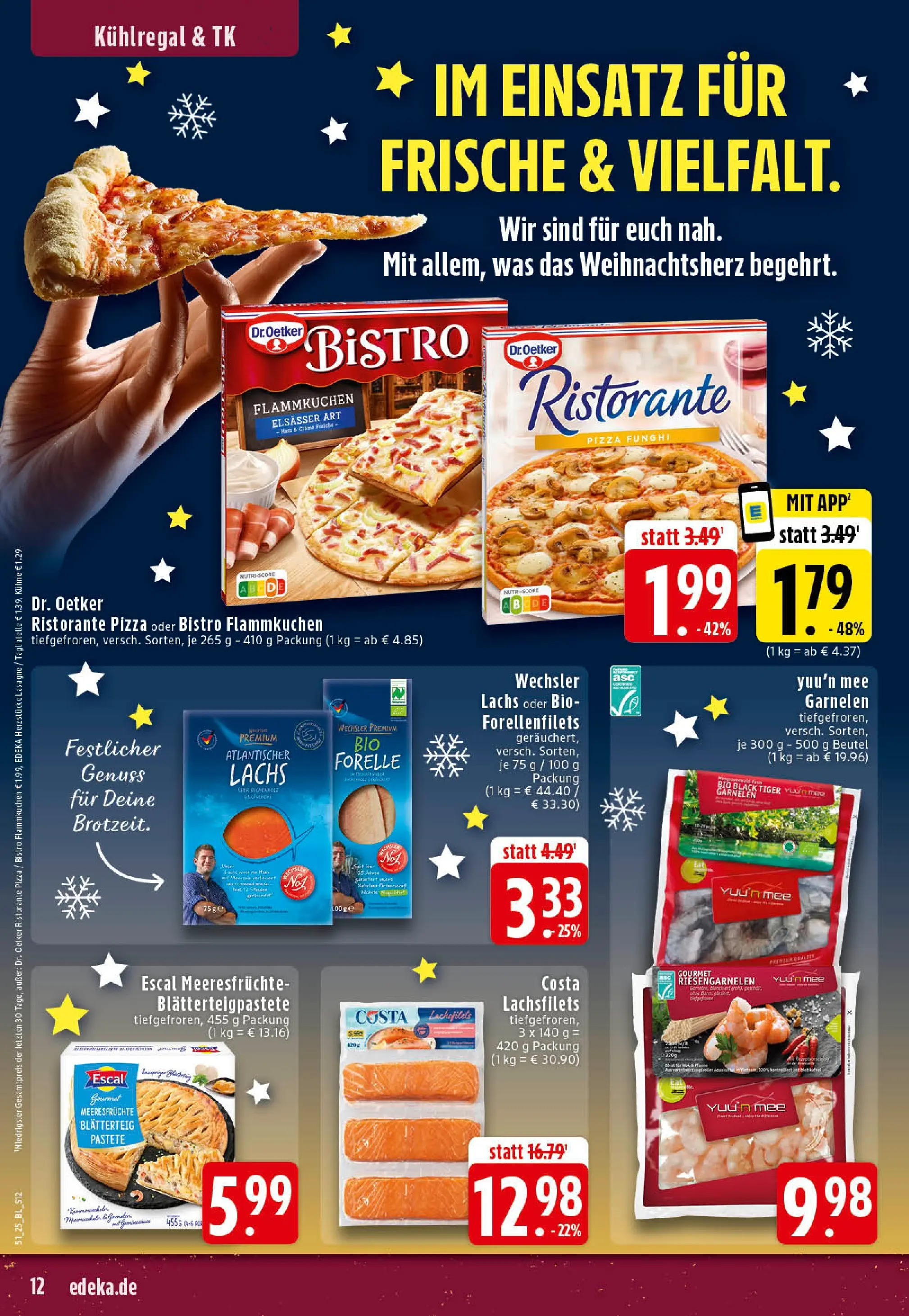 Edeka prospekt Rheine	 (ab 15.12.2025) » Angebote Online | Seite: 12 | Produkte: Ristorante, Garnelen, Meeresfrüchte, Pizza