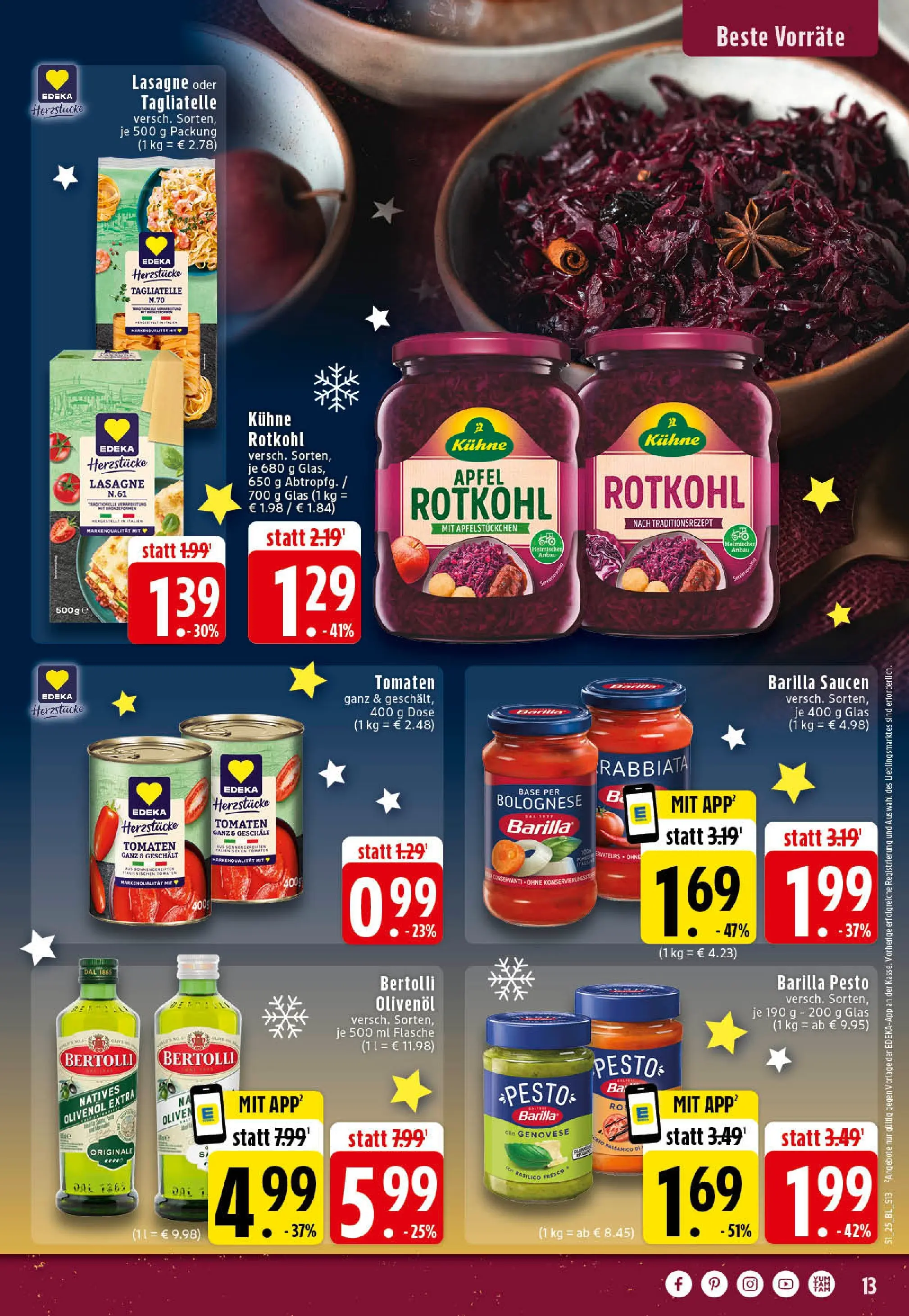 Edeka prospekt Rheine	 (ab 15.12.2025) » Angebote Online | Seite: 13 | Produkte: Barilla, Balsamico, Olivenol, Tomaten