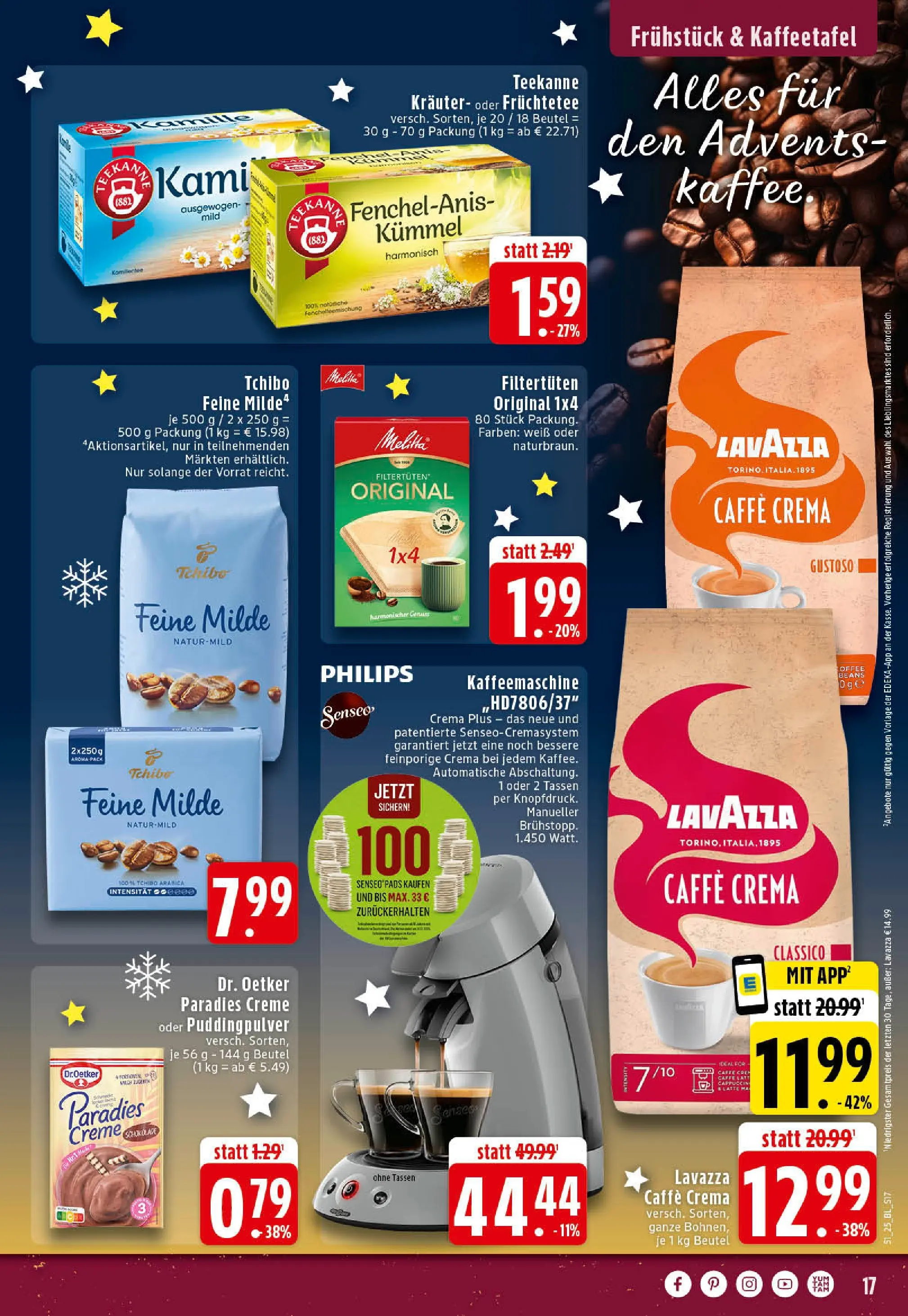 Edeka prospekt Rheine	 (ab 15.12.2025) » Angebote Online | Seite: 17 | Produkte: Philips, Senseo, Pudding, Teekanne