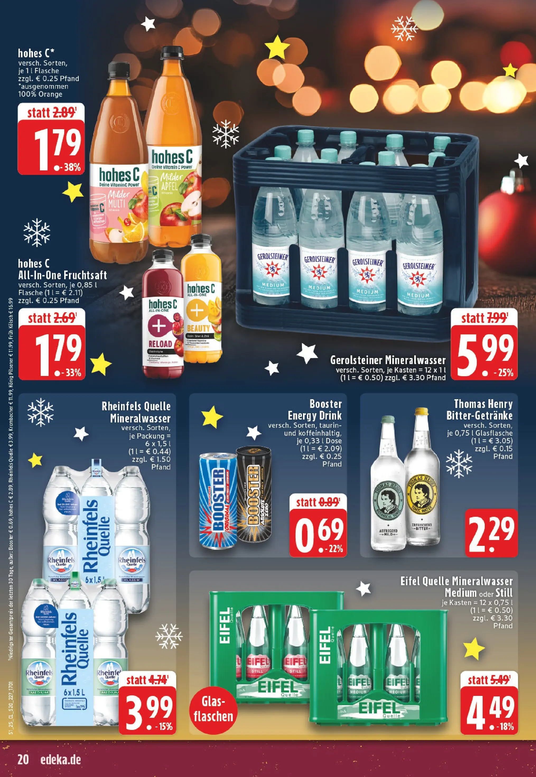 Edeka prospekt Leichlingen	 (ab 15.12.2025) » Angebote Online | Seite: 20 | Produkte: Konig pilsener, Krombacher, Fruchtsaft, Rheinfels quelle